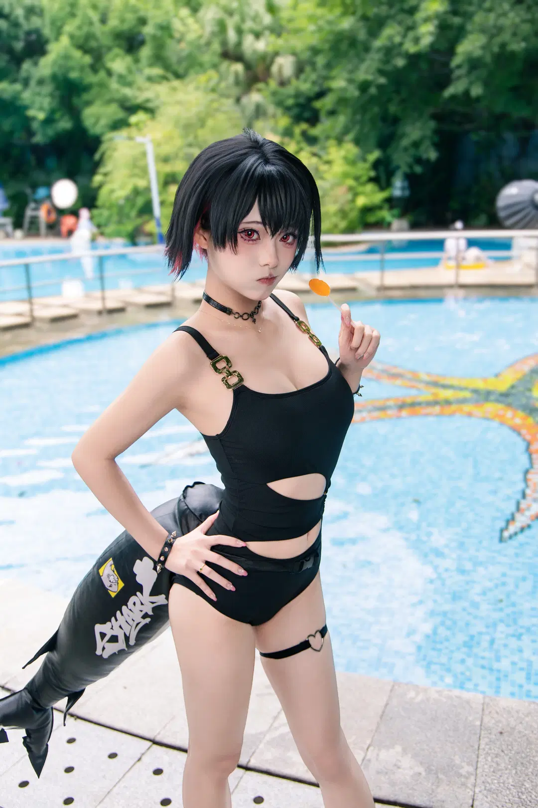 【艾蓮cos】絕區零泳池拍攝記錄，和鯊魚尾巴一起清涼一夏 - 音饭饭 - 第7張