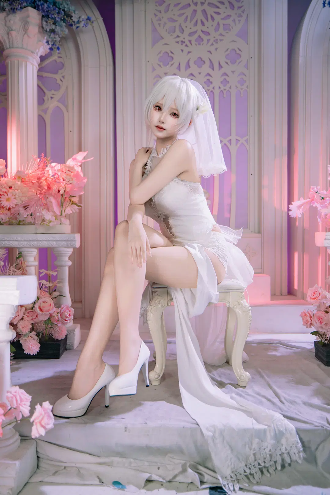 【天狼星cos】碧蓝航线纯白誓约花嫁，定格浪漫瞬间 - 音饭饭 - 第4张