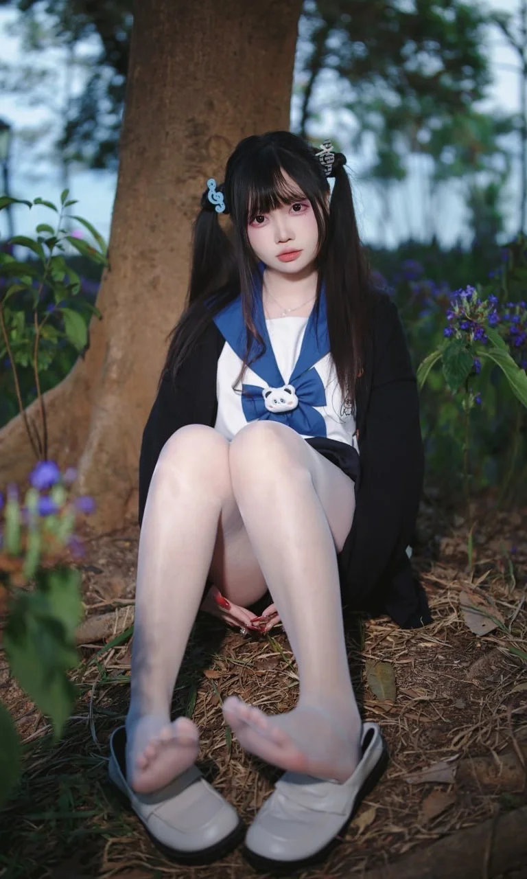 [JK uniform] Sailor suit Photoshoot in the Woods at Night: Forest style portrait by Ludo - Image 5