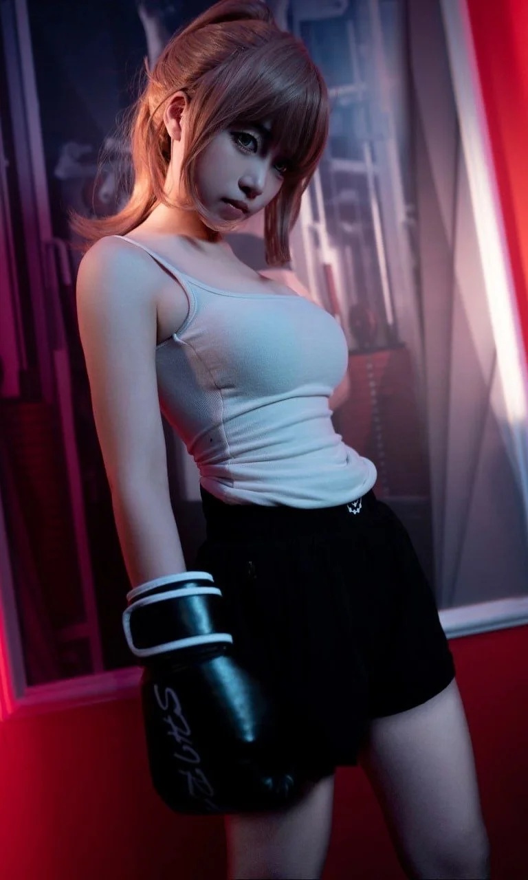 运动风cosplay, 拳击少女cos, 硬核写真, 高马尾女孩, 搏击女孩