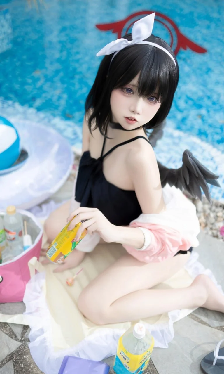 【静山マシロコスプレ】ブルーアーカイブの真夏のプールパーティ - Ludo - 3枚目