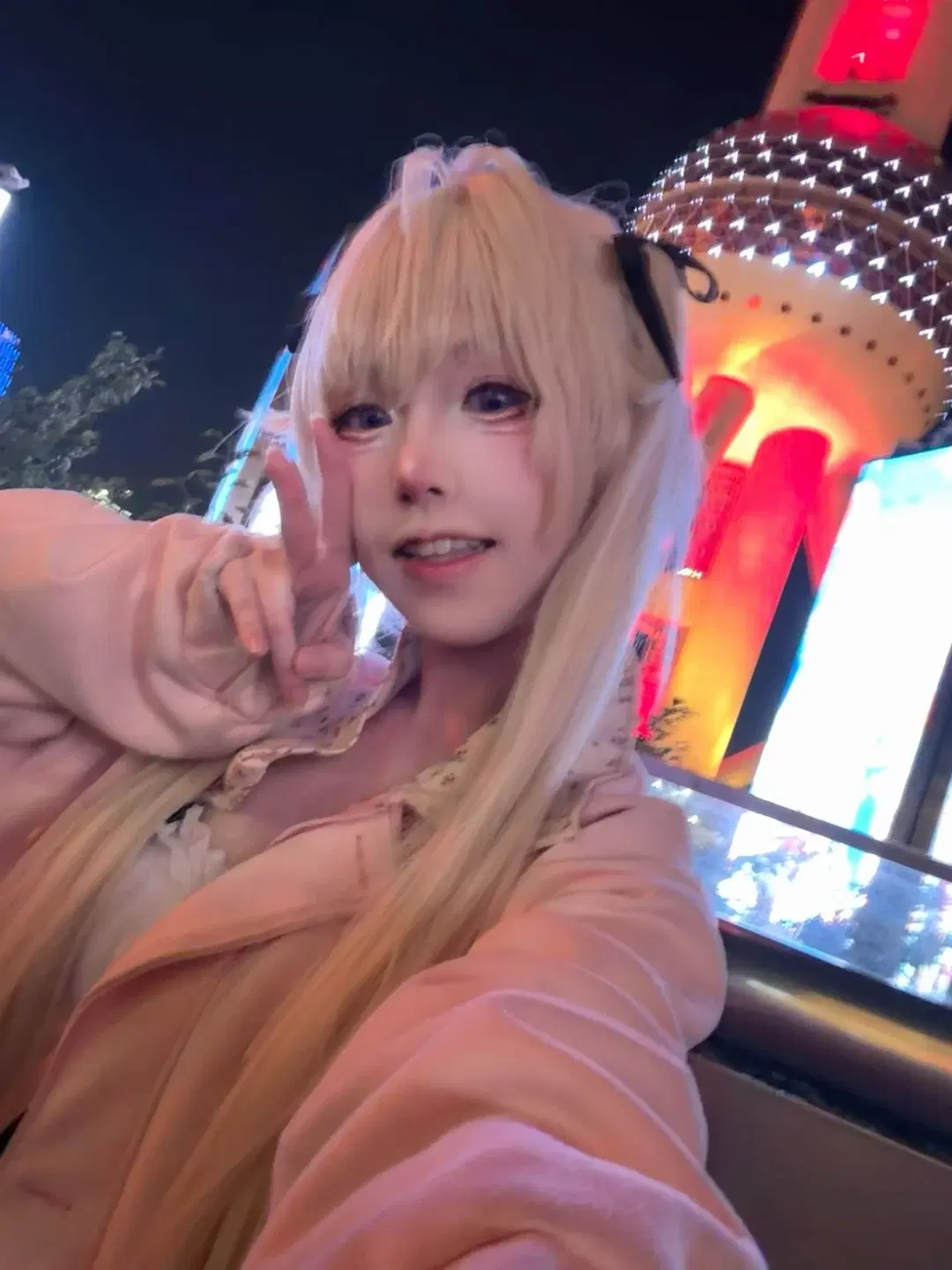 【春日野穹 コスプレ】ヨスガノソラ パジャマ姿の穹妹、上海の夜景を巡る - 咕咕不咕zZ（图文号 - 3枚目