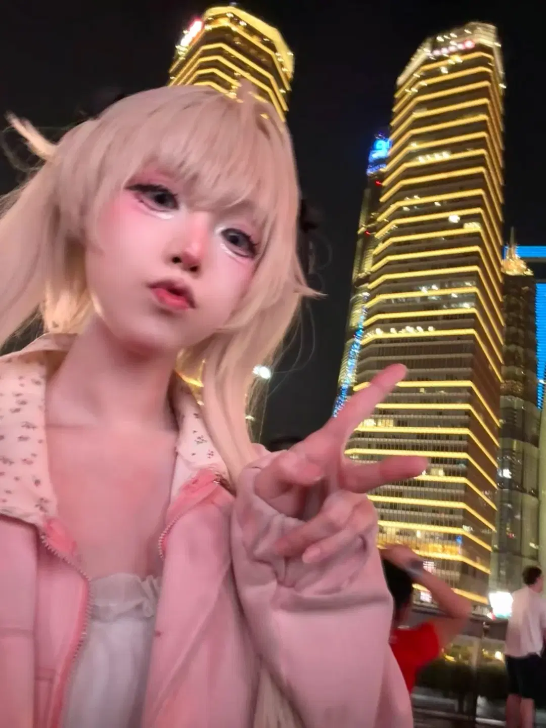 【春日野穹 コスプレ】ヨスガノソラ パジャマ姿の穹妹、上海の夜景を巡る - 咕咕不咕zZ（图文号 - 5枚目