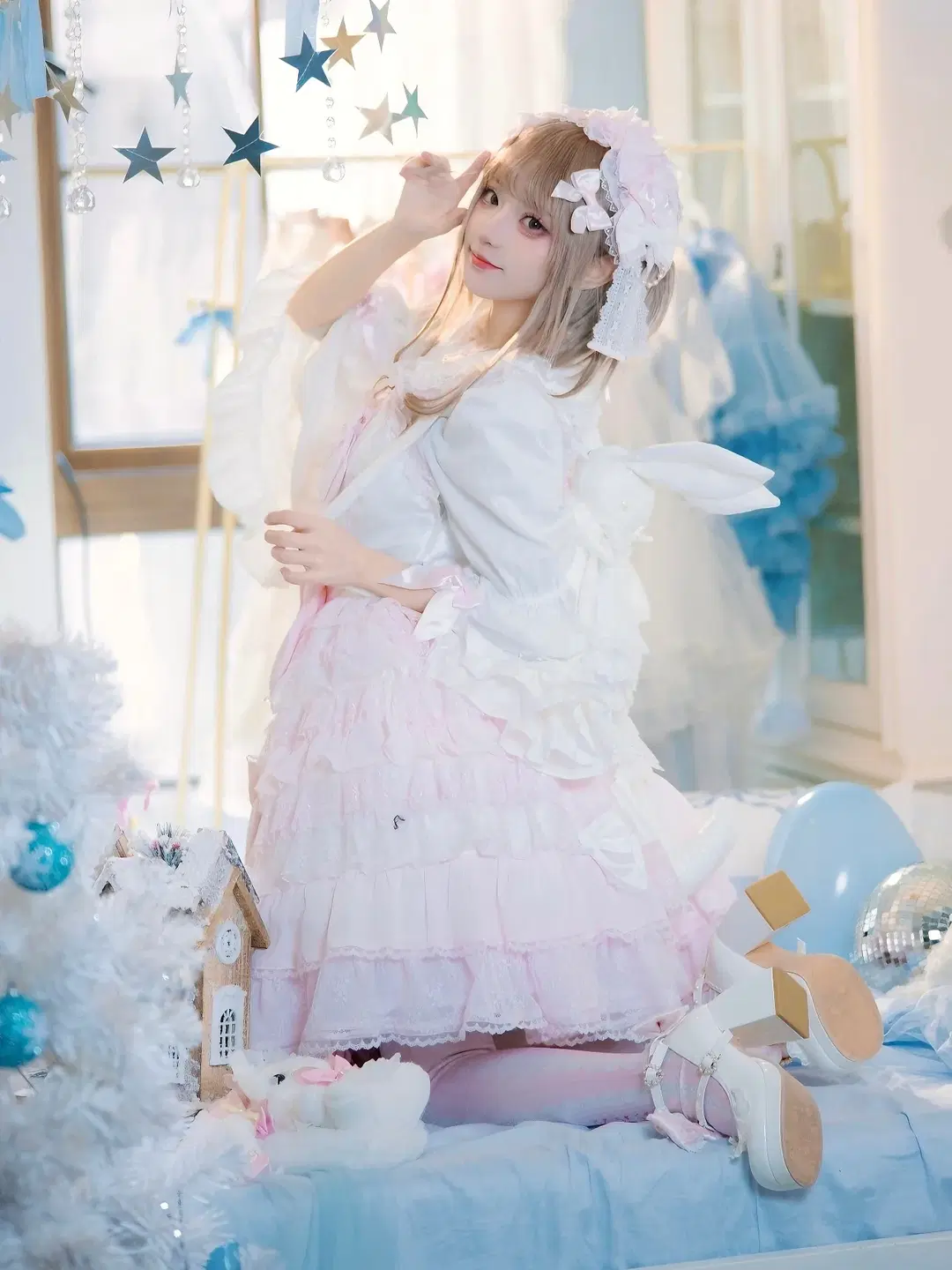 Lolita, 粉白穿搭, 甜妹写真, 软萌兔, 洛丽塔日常