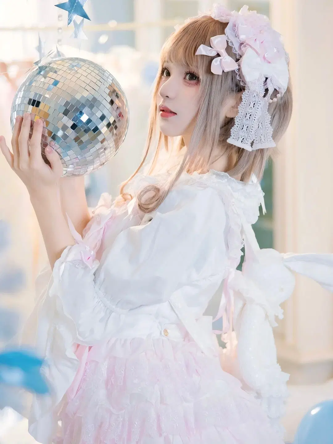 粉白Lolita穿搭，今天是软萌棉花糖小兔 - 余森屿。 - 第6张