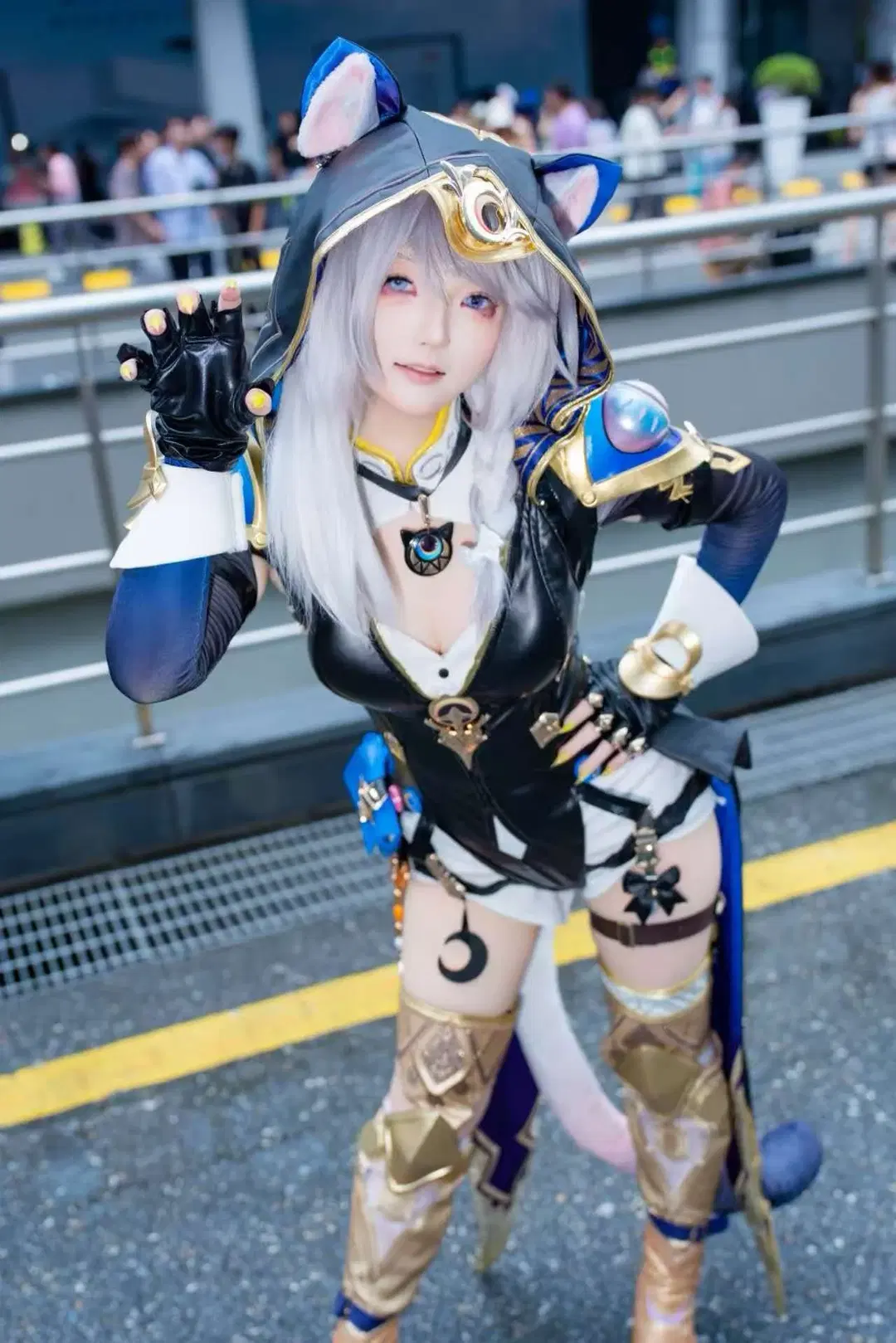 二次元, コスプレ, 崩壊：スターレイル, イベント写真, 猫耳レザー衣装
