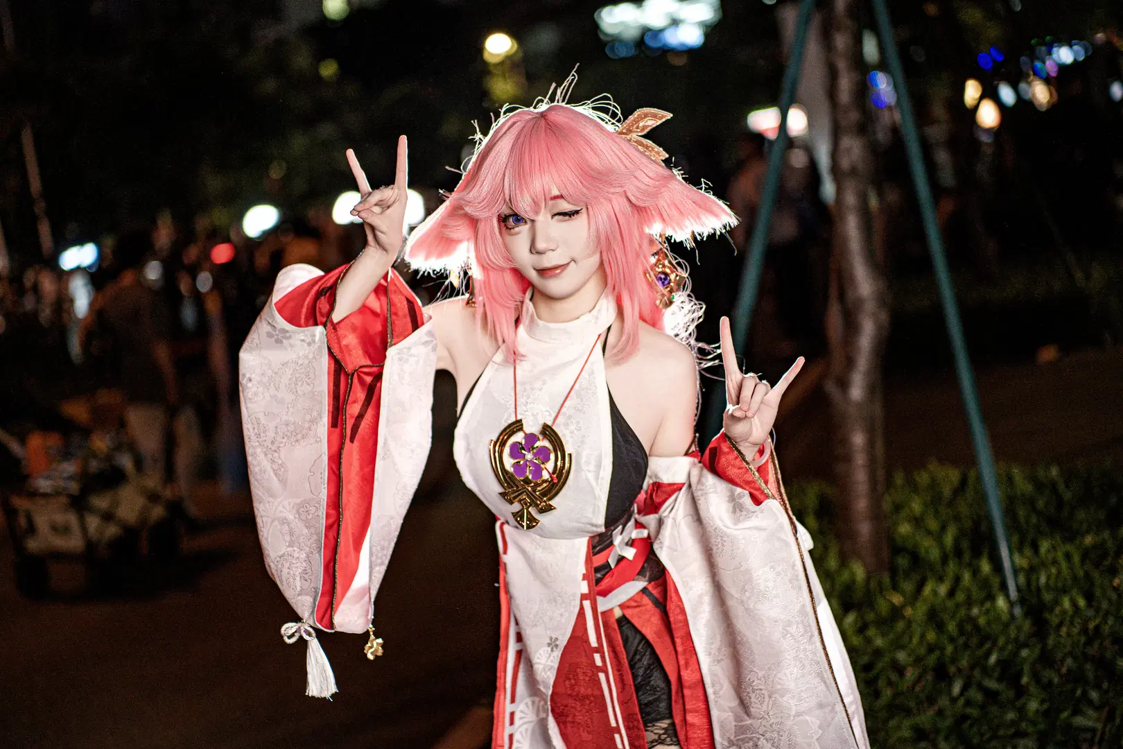 【八重神子cos】山高狐狸野 原神夜拍记录 - 海苔不吃桃 - 第2张