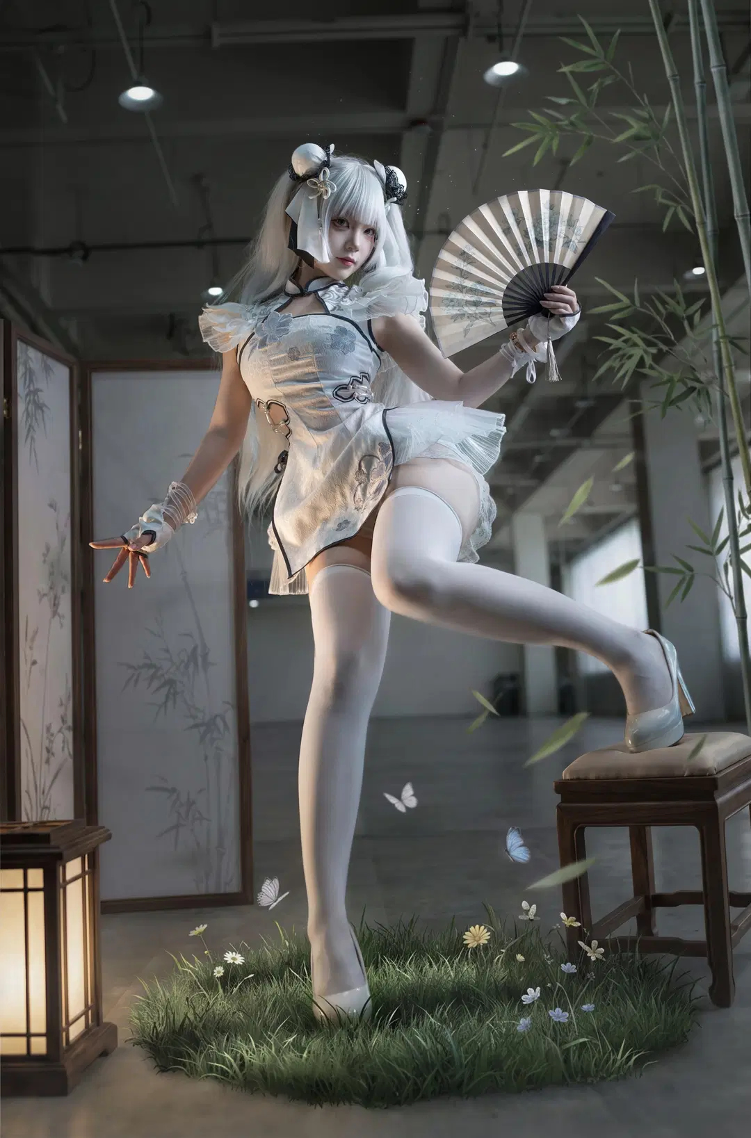 永劫无间, 殷紫萍cos, 玉髓冰心, 古风cosplay, 白丝cos