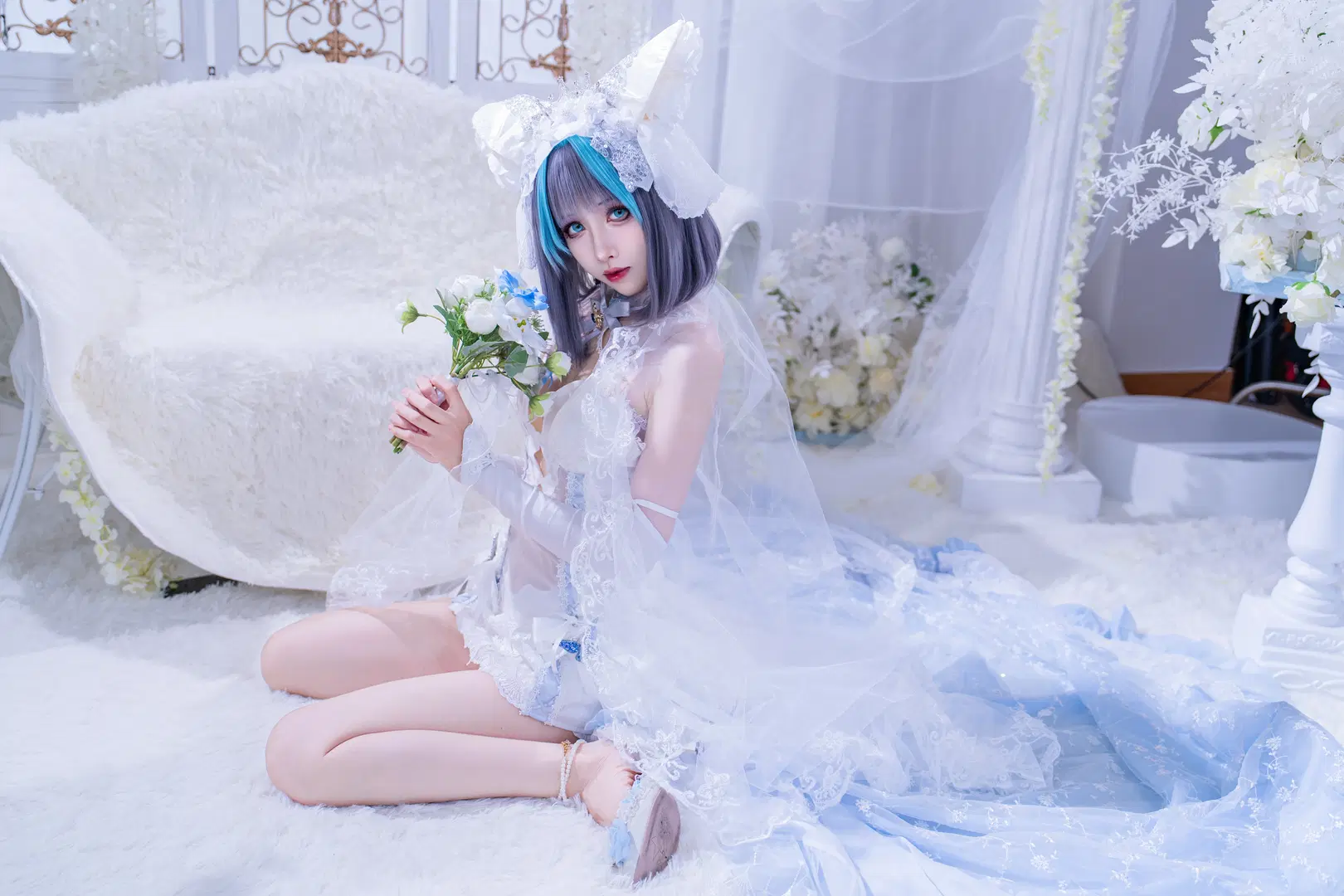 【チェシャー コスプレ】『アズールレーン』チェシャー - 純白なる海の調べ：純白の花嫁が魅せる夢幻の誓約 - 貓羽www - 2枚目
