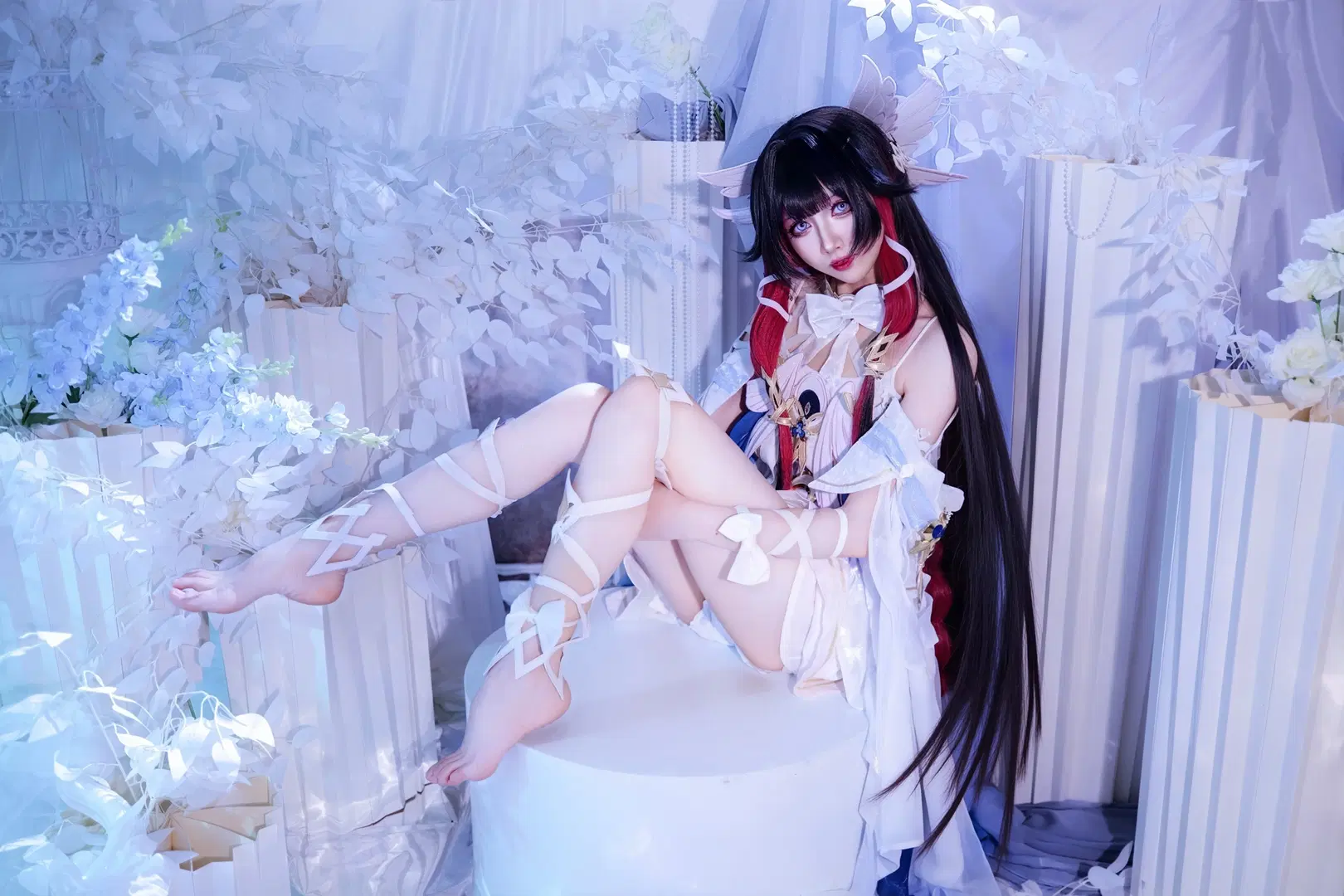 【哥伦比娅cos】原神少女的蓝白秘境 - 貓羽www - 第3张