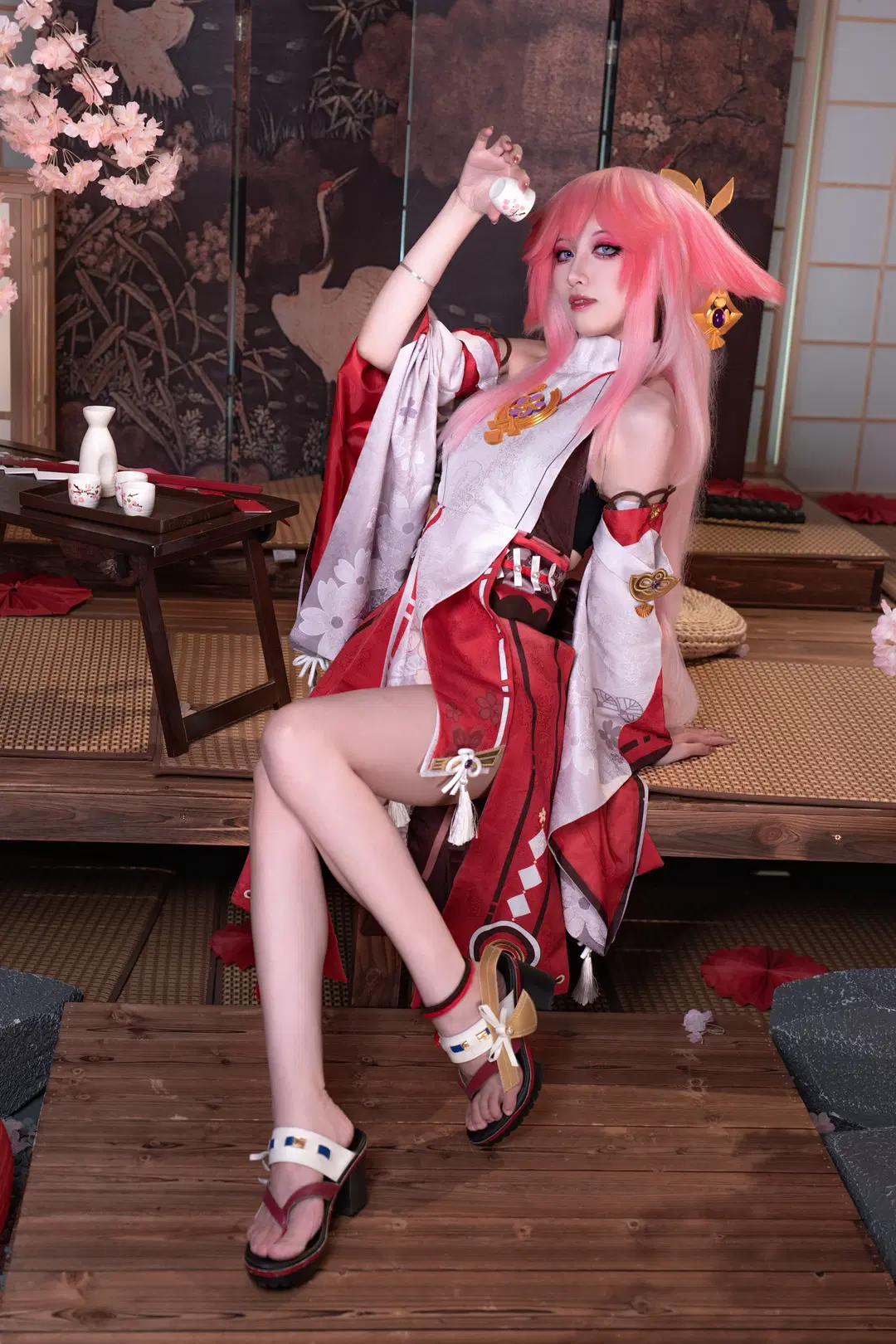 原神, 八重神子cos, 二次元cos, 和风写真, 八重神子