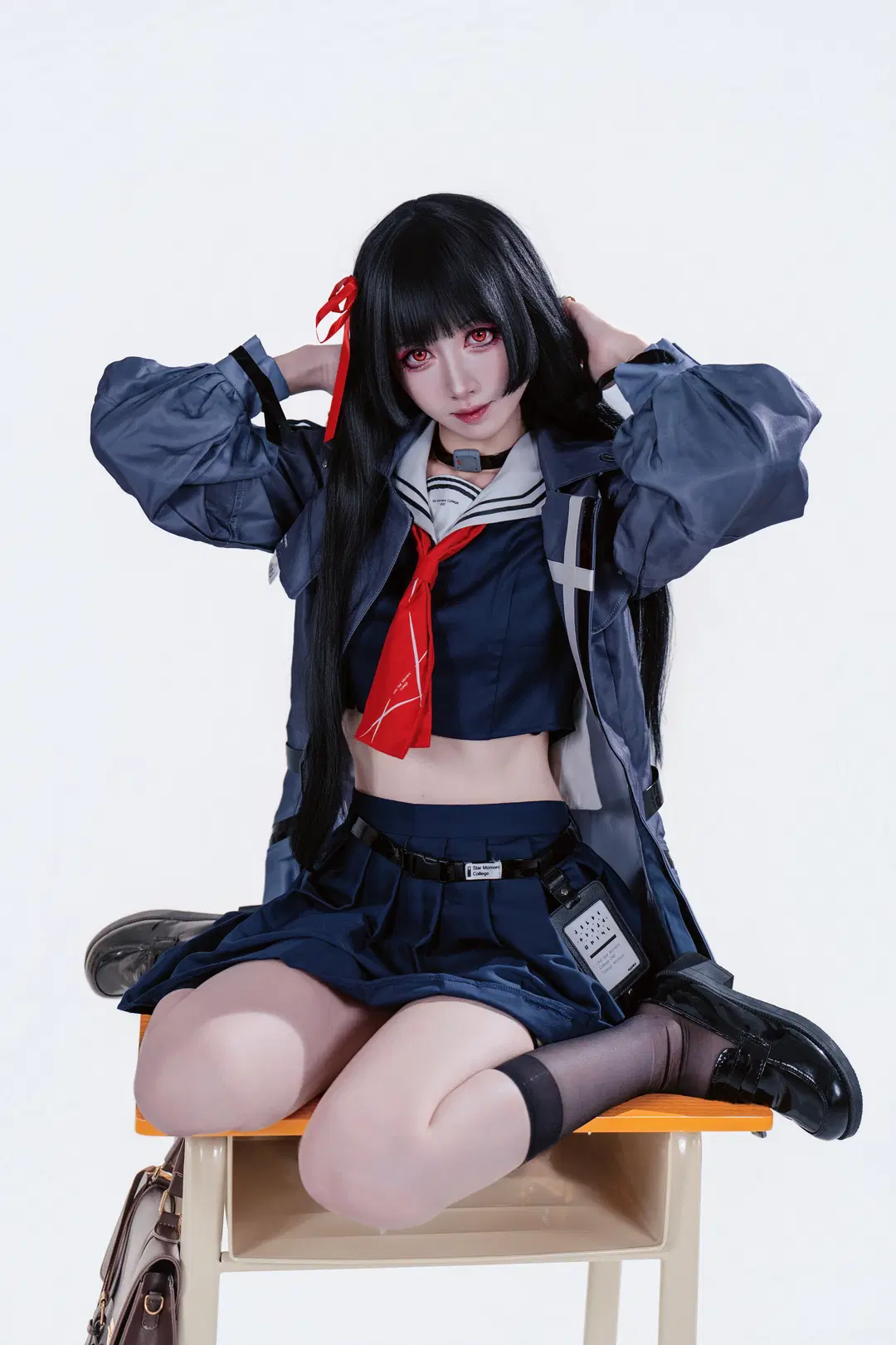 鳴潮, cos正片, 千咲cos, 水手服, 黑絲