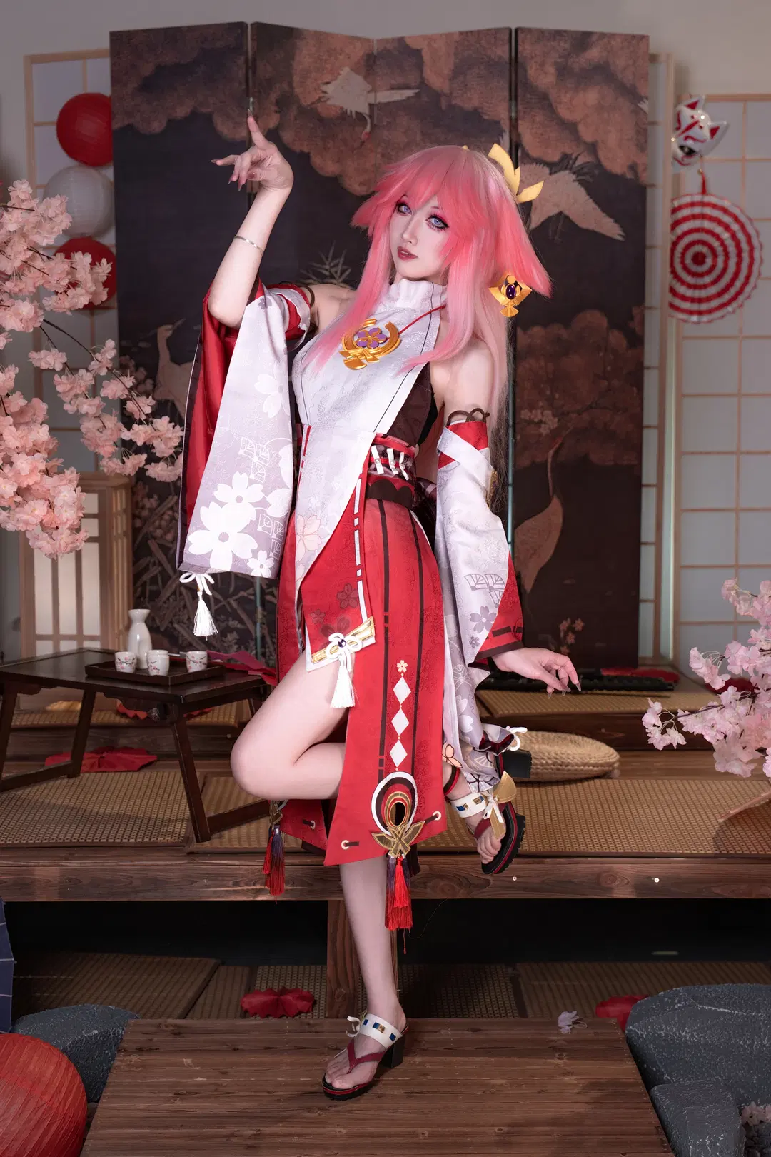 【八重神子cos】原神鳴神大社的粉色狐狸 - 貓羽www - 第5張