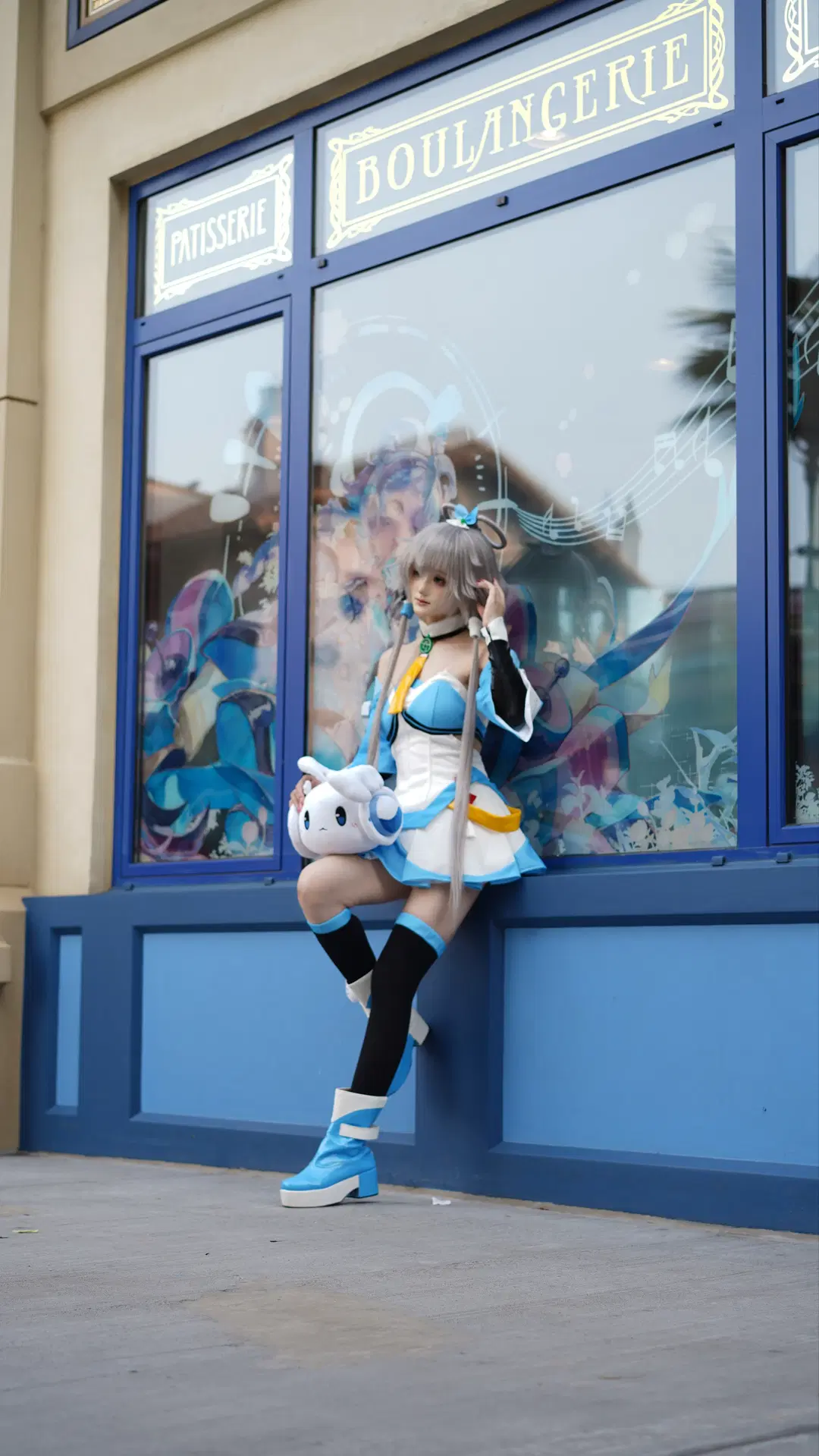 cosplay, 洛天依cos, 虚拟偶像, 丝袜, 法式街拍