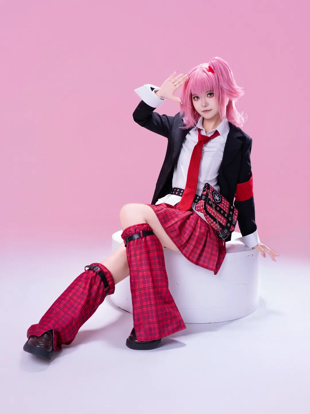 守护甜心, 日奈森亚梦cos, 粉发双马尾, 亚梦cos, 制服Cosplay