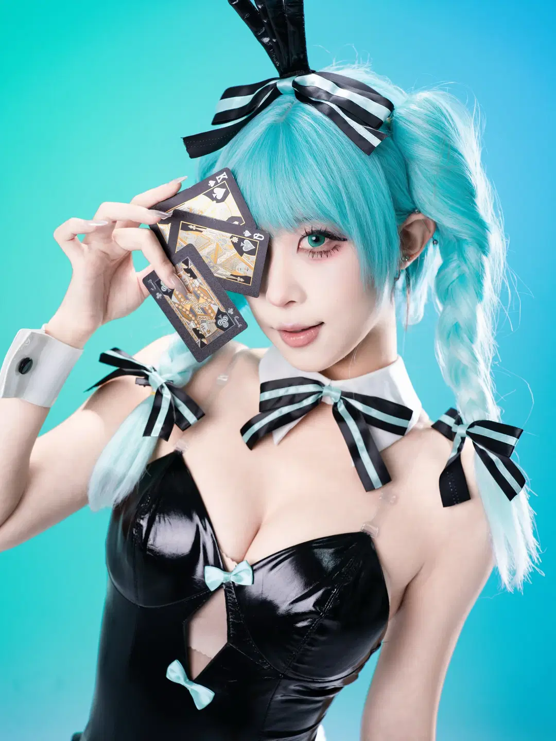【初音未來cos】兔女郎造型的白棚攝影記錄 - 沈诗若 - 第6張