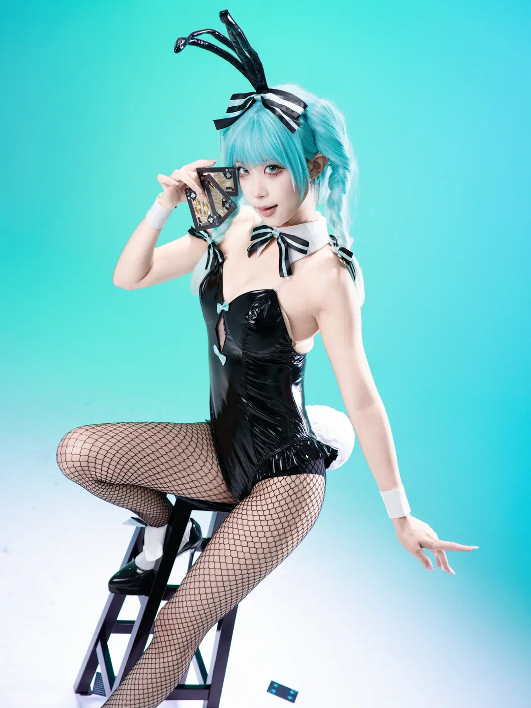 【初音未來cos】兔女郎造型的白棚攝影記錄 - 沈诗若 - 第8張