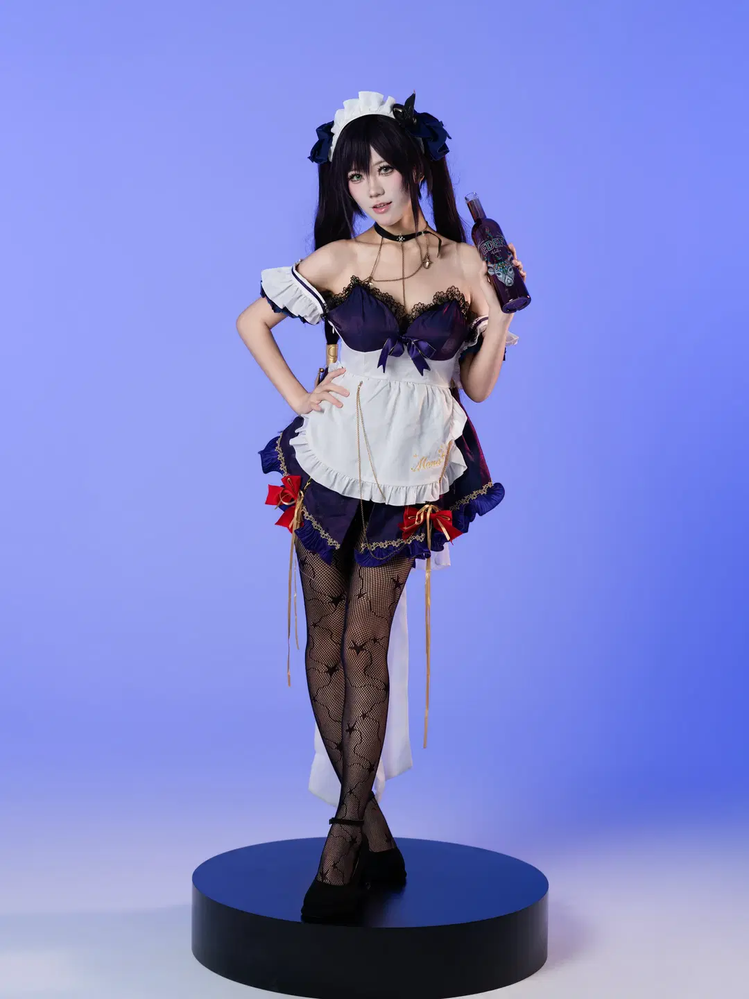 原神, 女仆装, 白棚写真, 莫娜cos, 丝袜