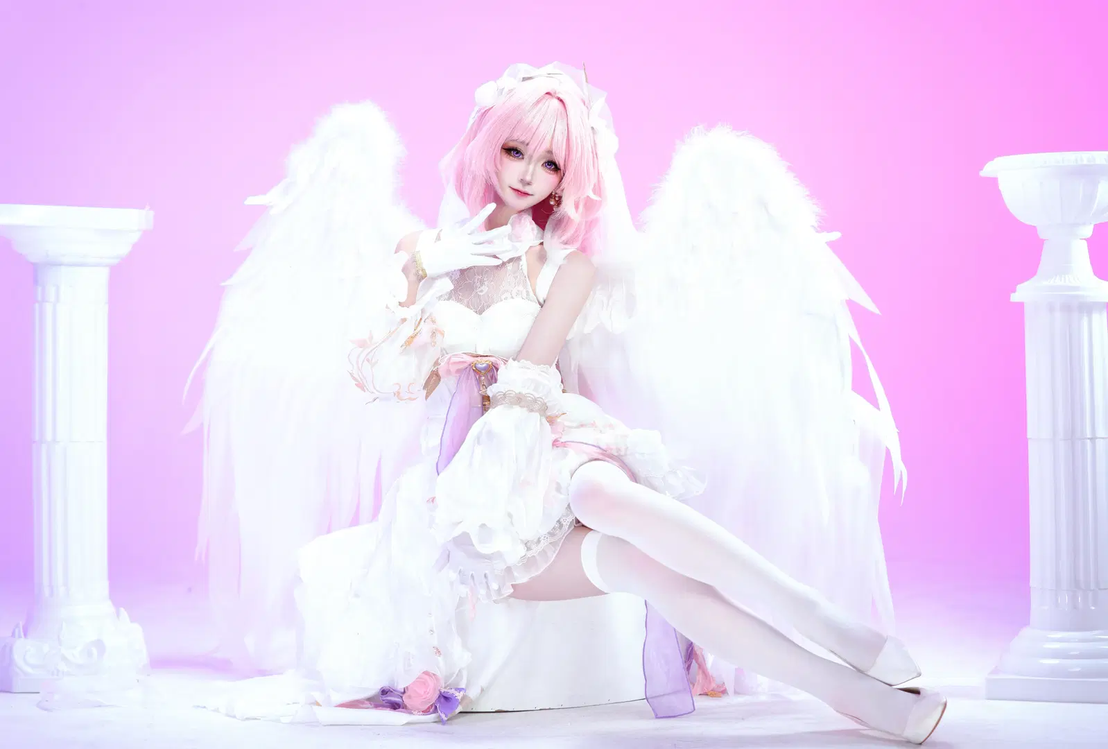 [Elysia Cosplay] Honkai Impact 3rd Herrscher of Human: The Pink Elf Under Pure White Wings by 小时汤泡饭 - Image 2