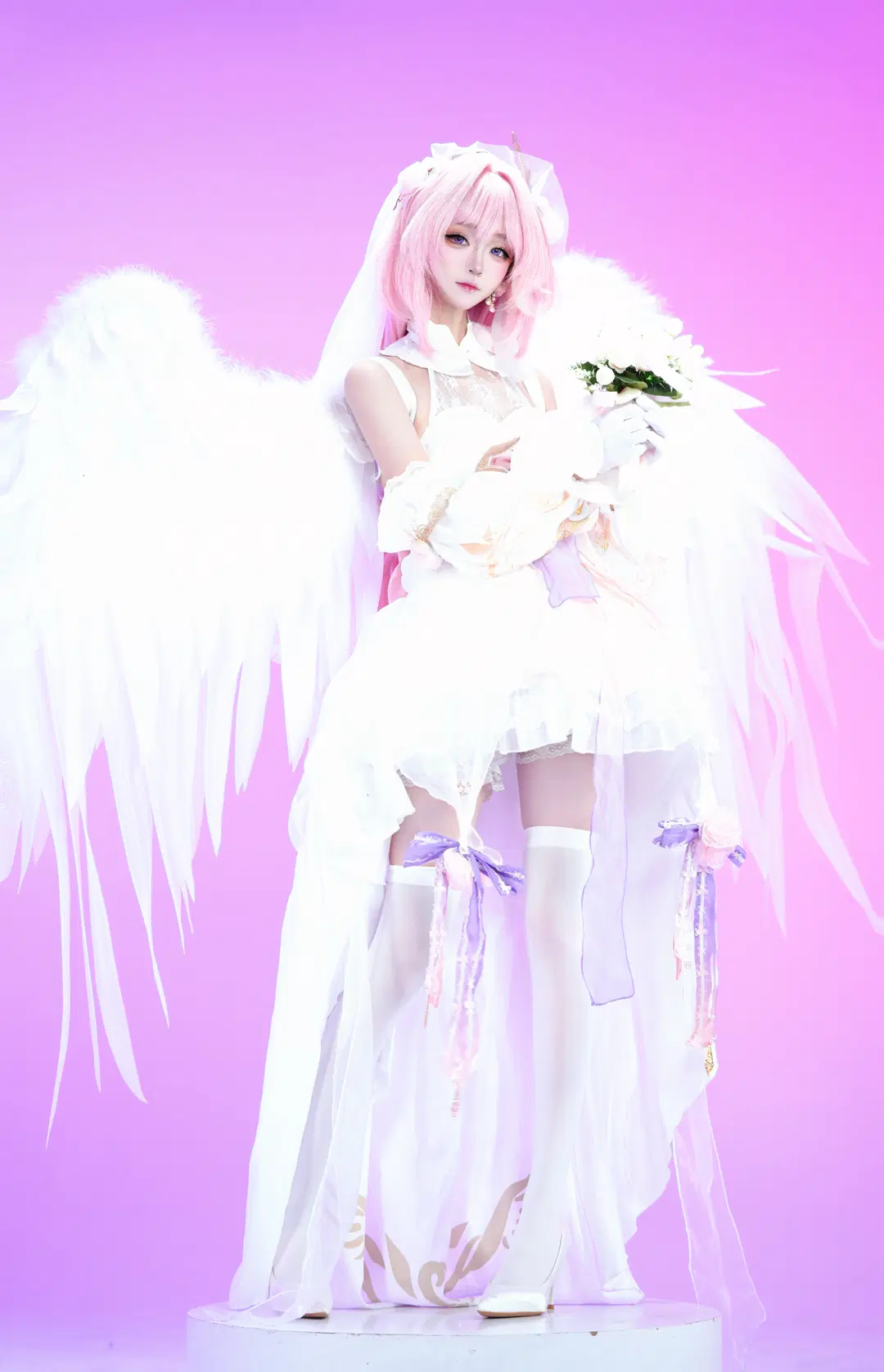 [Elysia Cosplay] Honkai Impact 3rd Herrscher of Human: The Pink Elf Under Pure White Wings by 小时汤泡饭 - Image 3