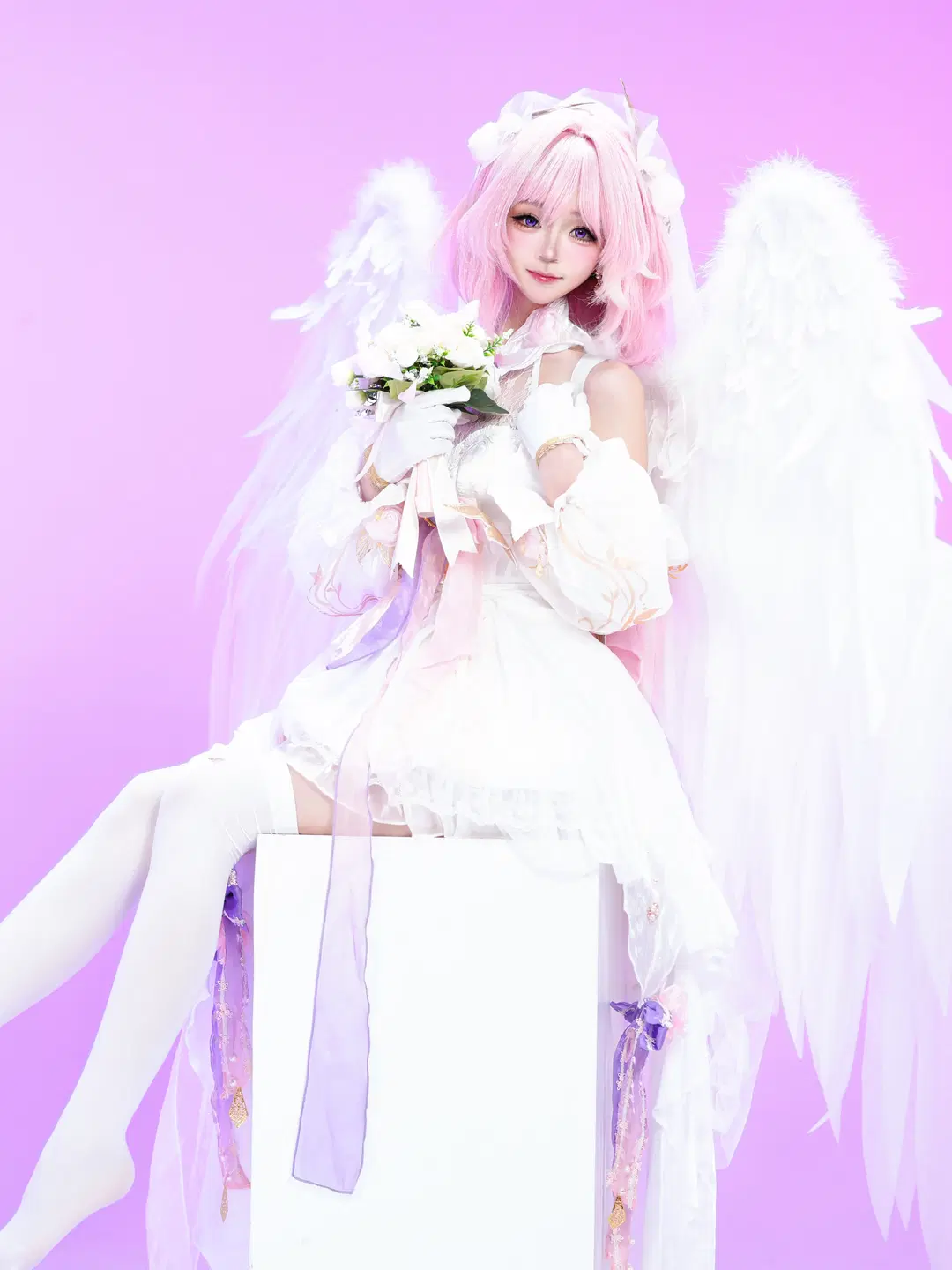 [Elysia Cosplay] Honkai Impact 3rd Herrscher of Human: The Pink Elf Under Pure White Wings by 小时汤泡饭 - Image 7