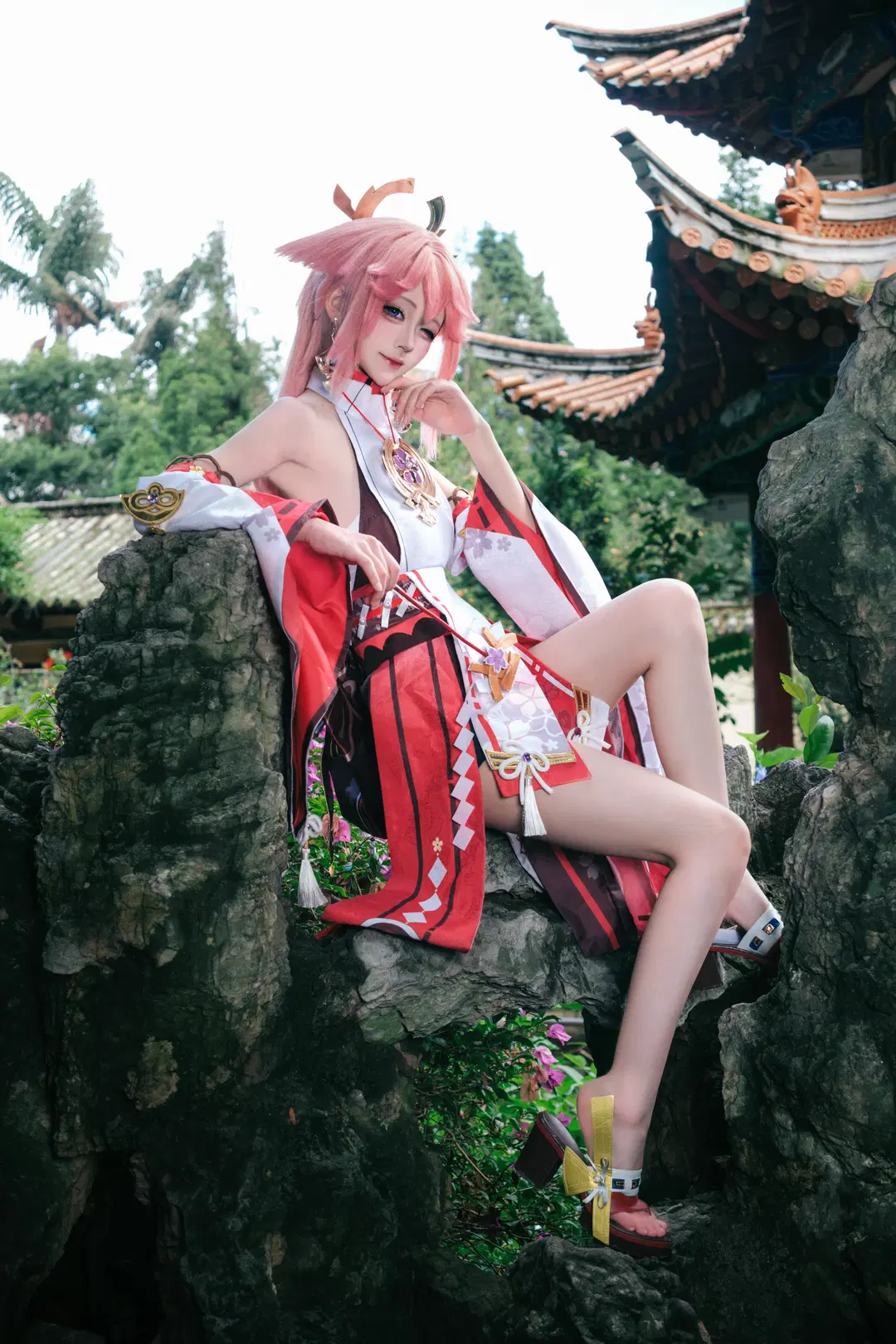 【八重神子cos】原神粉毛狐狸的古典園林外景記錄 - 小时汤泡饭 - 第2張