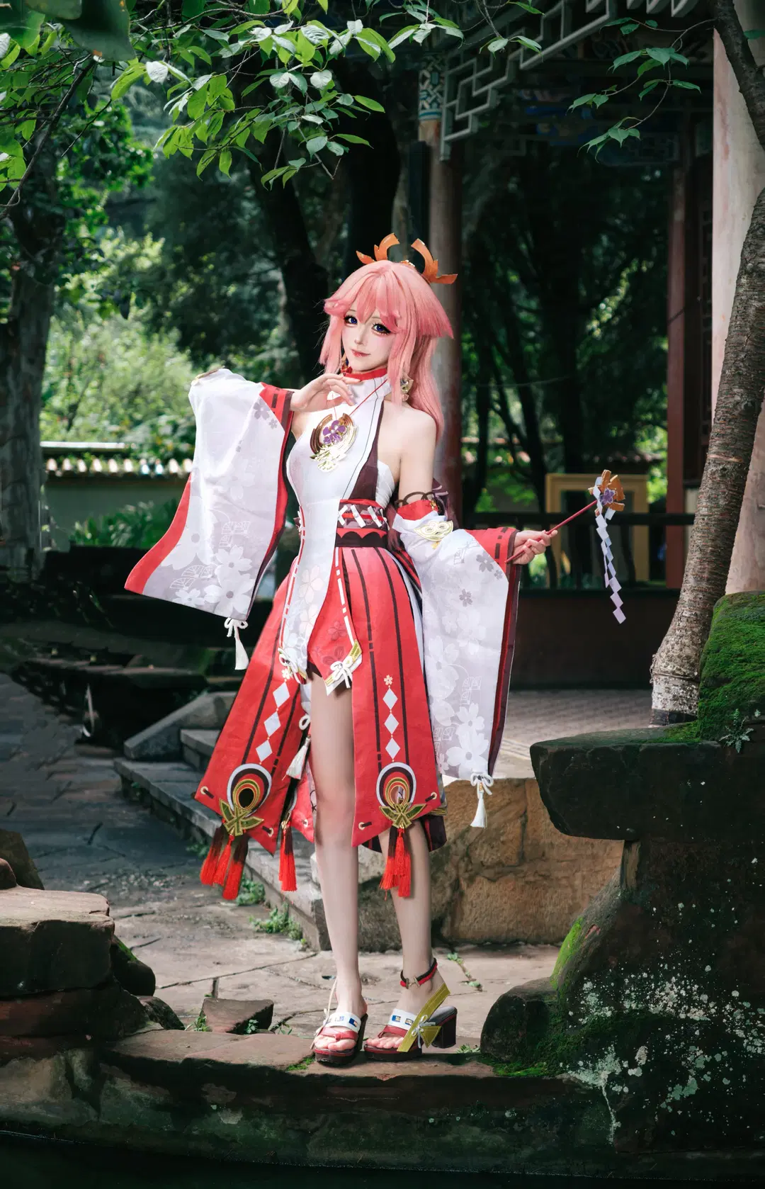 【八重神子cos】原神粉毛狐狸的古典園林外景記錄 - 小时汤泡饭 - 第3張