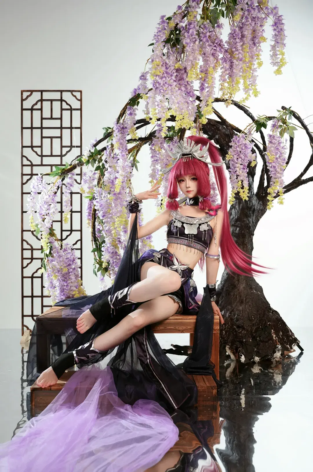 【蚩夢コスプレ】『不良人 モバイルゲーム』の苗疆聖女、藤棚の下で奏でる笛の音 - 小时汤泡饭 - 2枚目