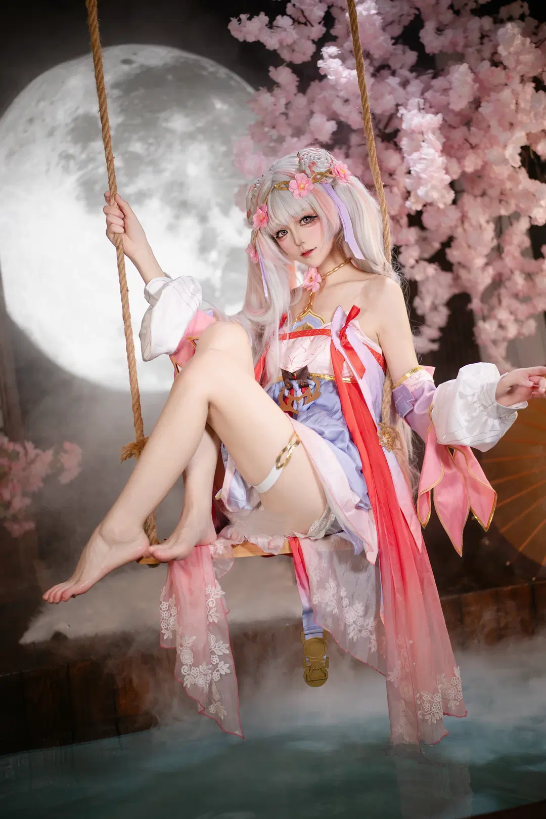 鸣潮, 二次元cosplay, 古风cos, 今汐cos, 樱花写真