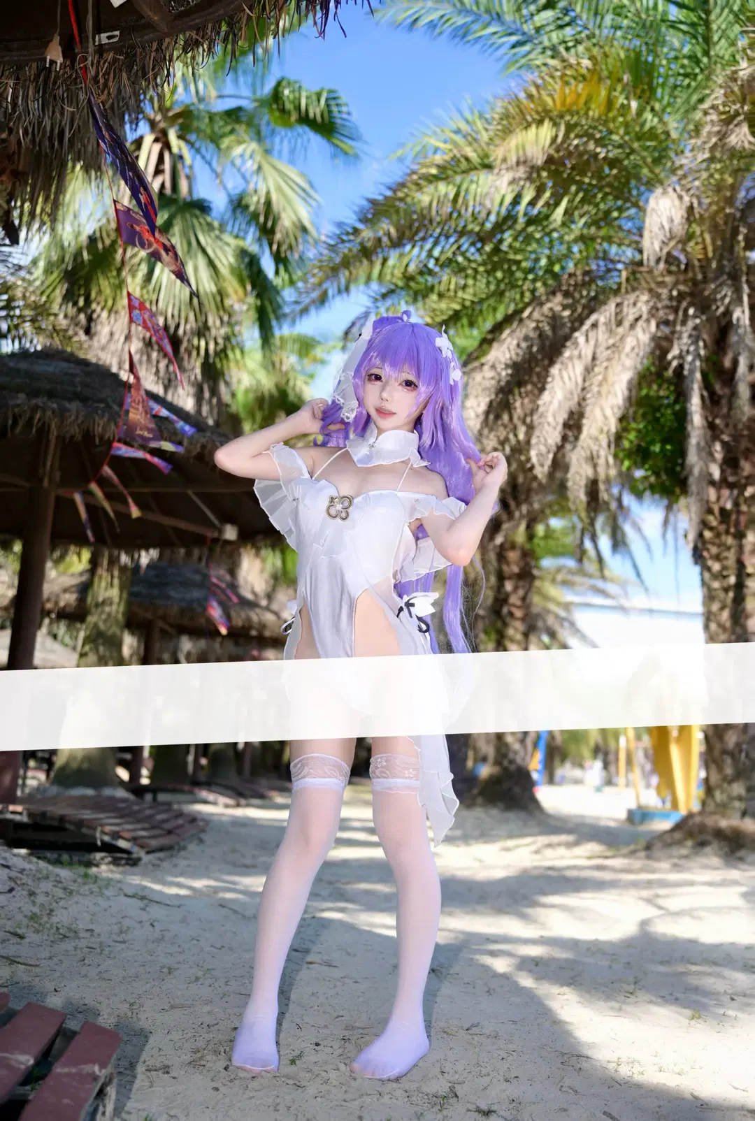 【独角兽cos】碧蓝航线独角兽的夏日泳池与沙滩白丝写真 - 蒲牢411 - 第3张