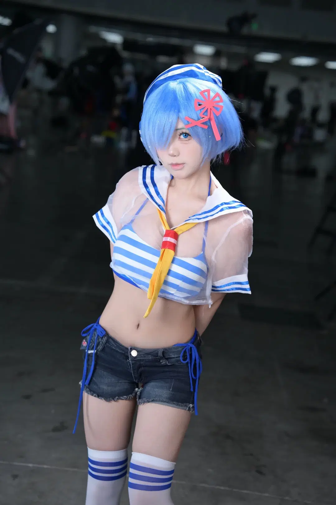 【レム コスプレ】『Re:ゼロから始める異世界生活』水色水着の撮影記録 - 蒲牢411 - 3枚目