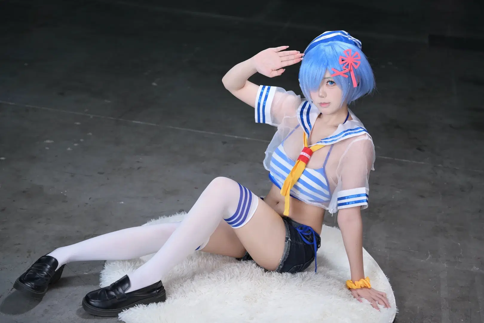 【レム コスプレ】『Re:ゼロから始める異世界生活』水色水着の撮影記録 - 蒲牢411 - 4枚目