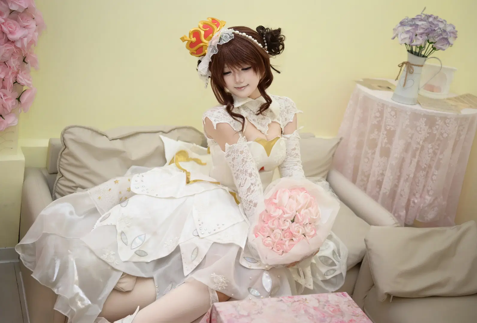【小乔cos】王者荣耀纯白花嫁，今天是甜美优雅的乔妹 - 蒲牢411 - 第7张