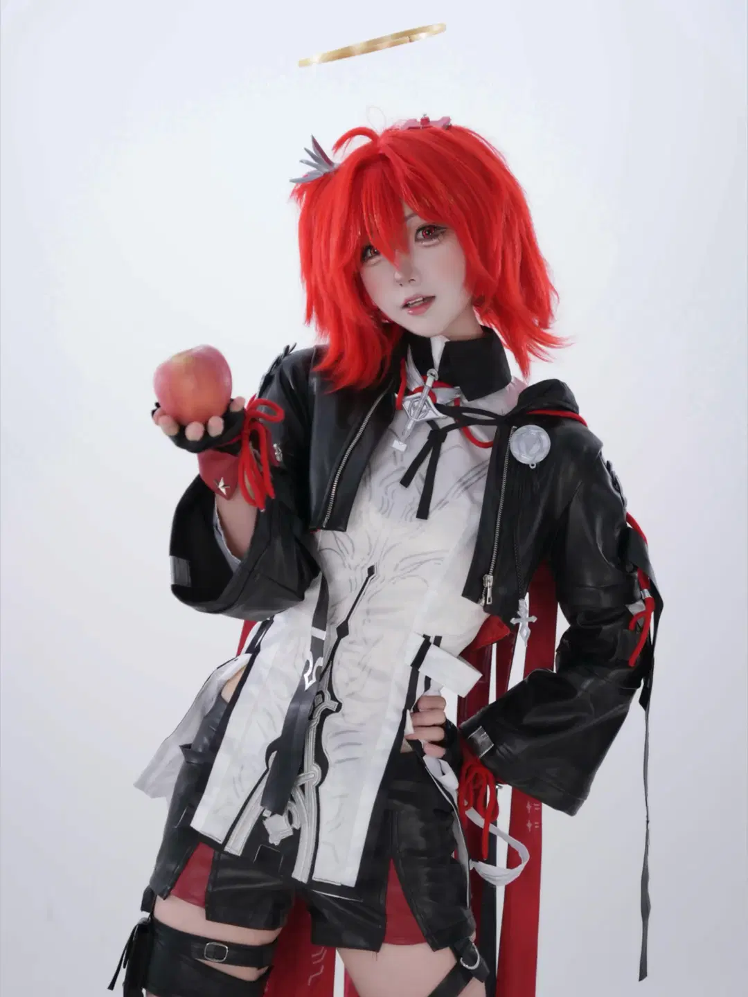 二次元cosplay, 明日方舟, 新约能天使cos, 苹果乐, 红发皮衣
