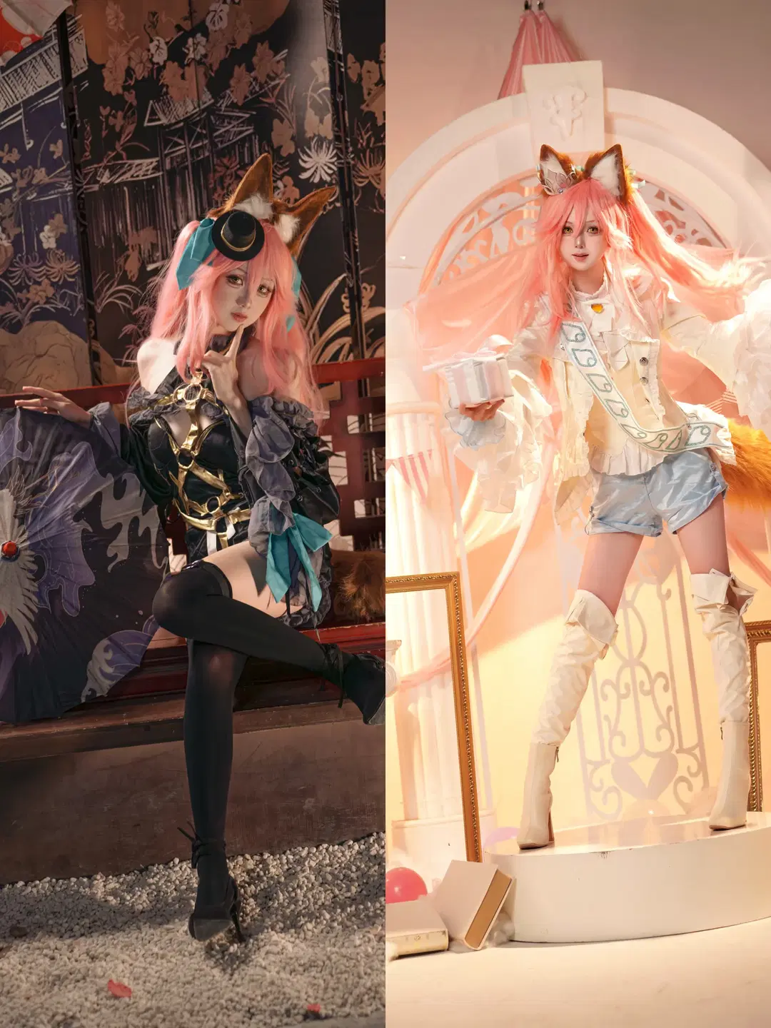 cosplay, fgo, 黑丝, 兽耳, 玉藻前cos