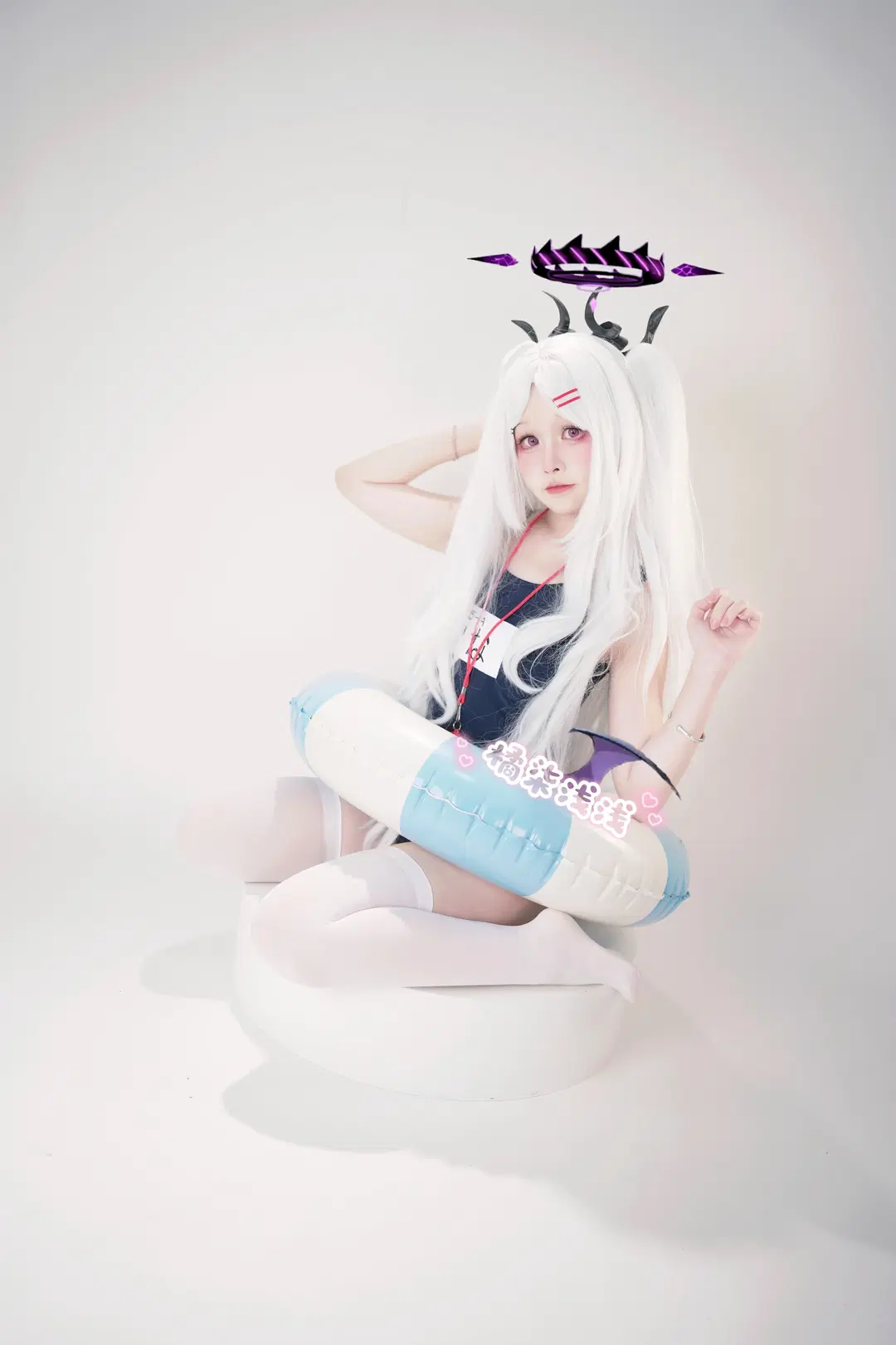 二次元, ブルーアーカイブ, 空崎ヒナ コスプレ, 水着コスプレ, 白ストッキング