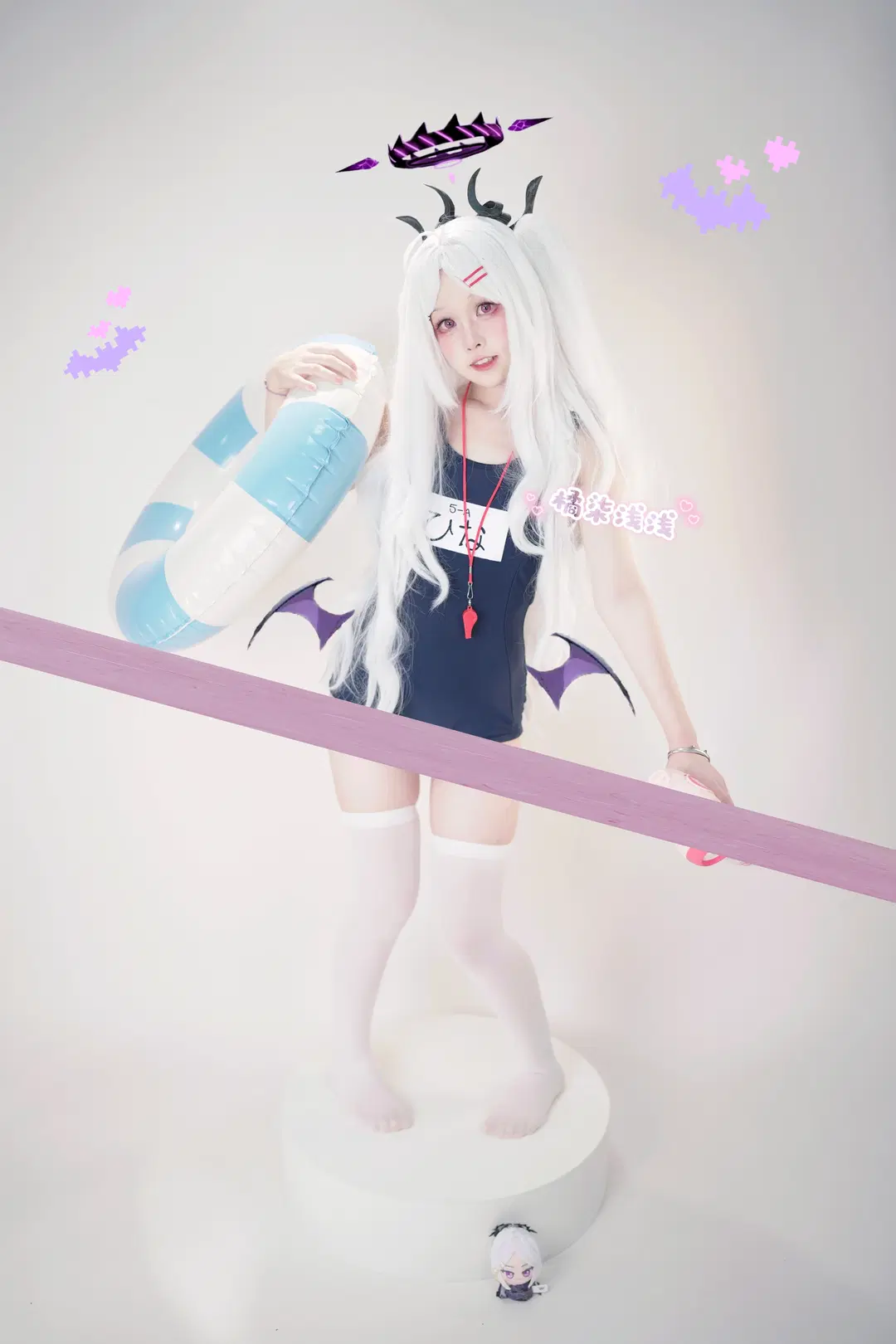 【空崎ヒナ コスプレ】ブルーアーカイブ風紀委員長のバカンス・スクール水着コーデ - 橘柒浅浅 - 2枚目