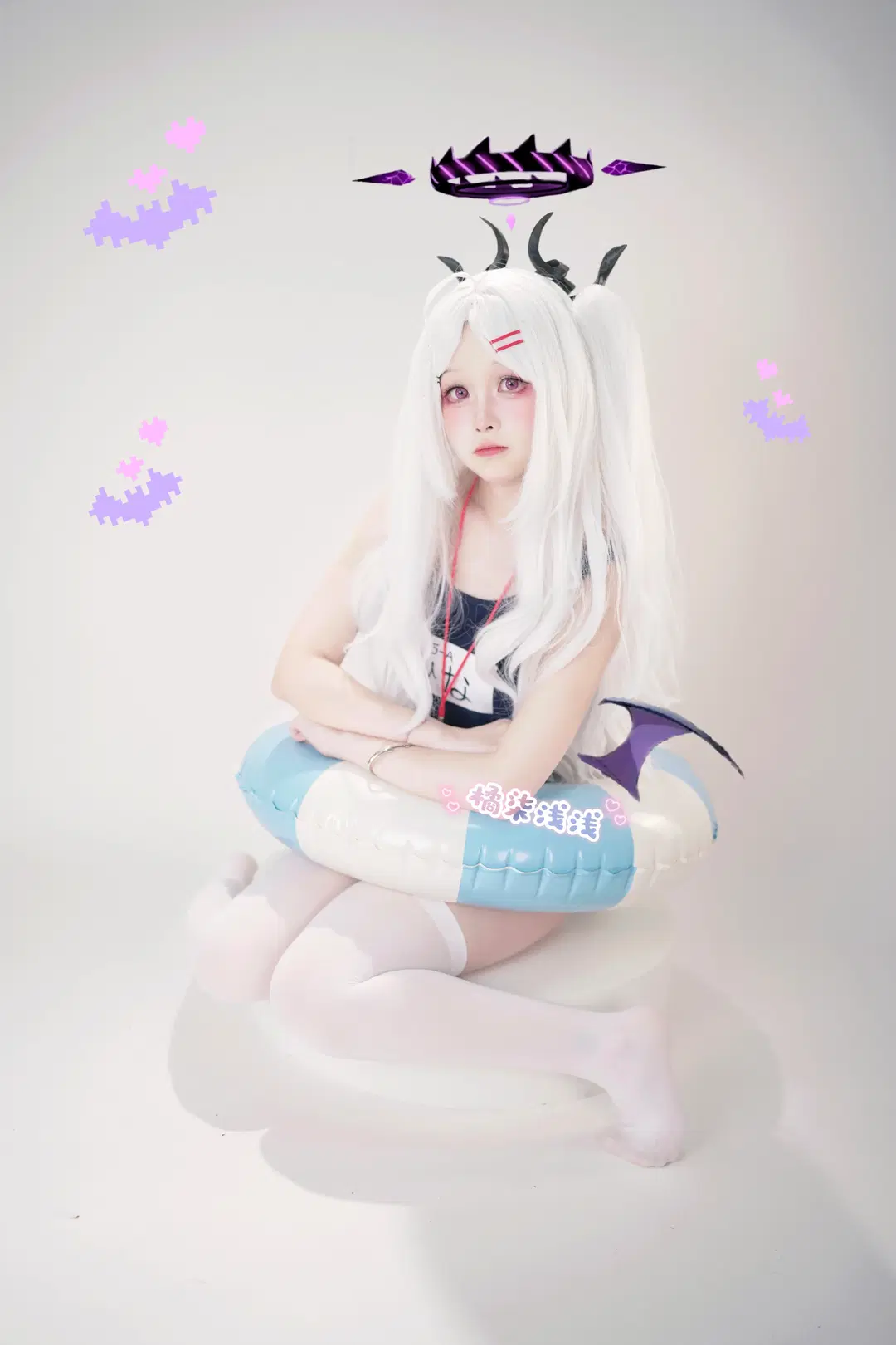 【空崎ヒナ コスプレ】ブルーアーカイブ風紀委員長のバカンス・スクール水着コーデ - 橘柒浅浅 - 3枚目
