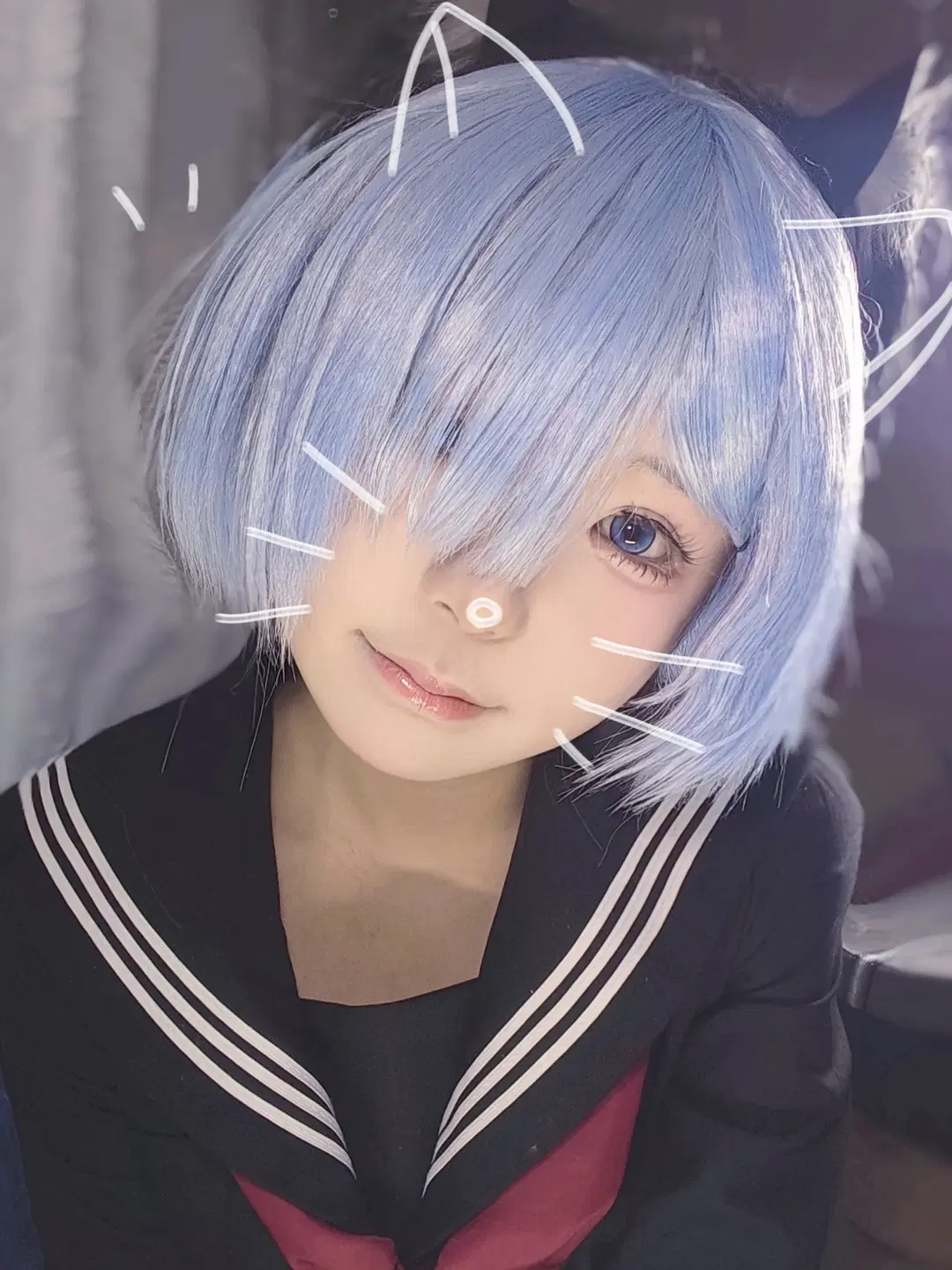 【蕾姆cos】Re:从零开始的异世界生活，蓝色水手服的日常 - 橿原希爱 - 第2张