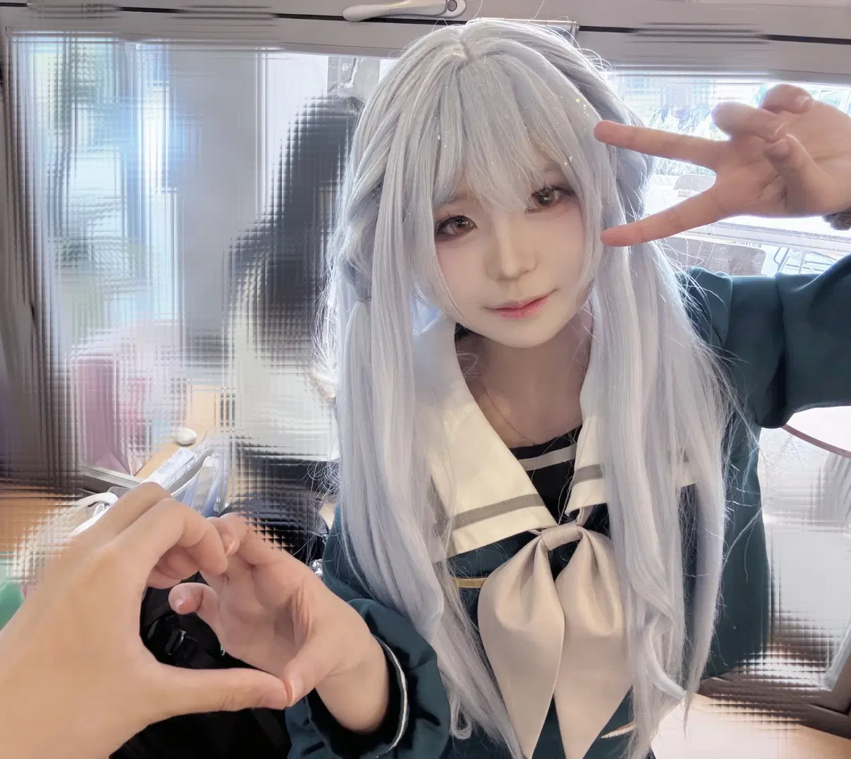 豊川祥子 コスプレ, 二次元コスプレ, セーラー服コスプレ, 銀髪少女, バンドリ！