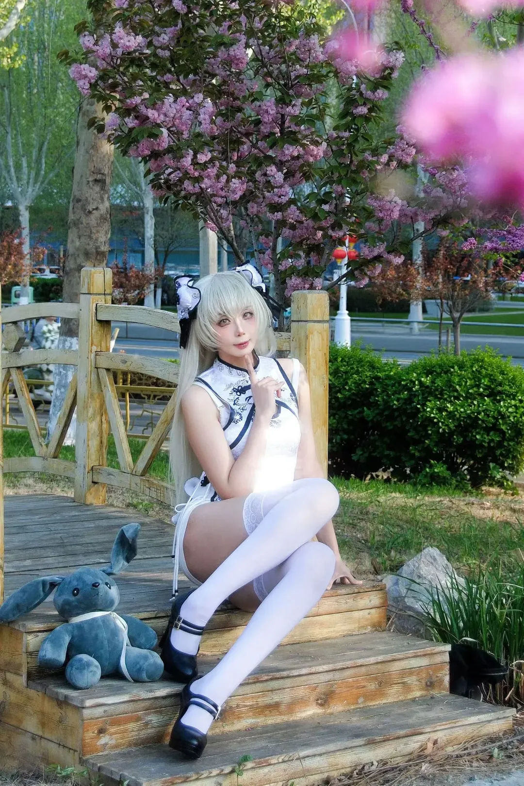 cosplay, 旗袍, 户外写真, 穹妹cos, 白丝