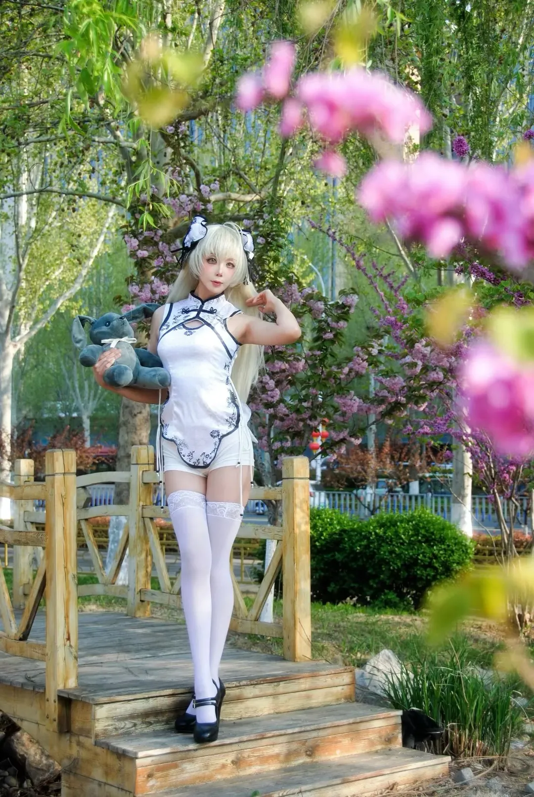 cosplay, 旗袍, 户外写真, 穹妹cos, 白丝 - 第3张