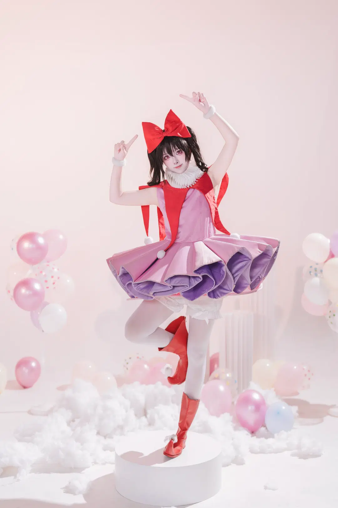 【矢泽妮可cos】粉色梦幻泡泡里的红蝴蝶结小偶像 - 矢泽焰焰子 - 第3张