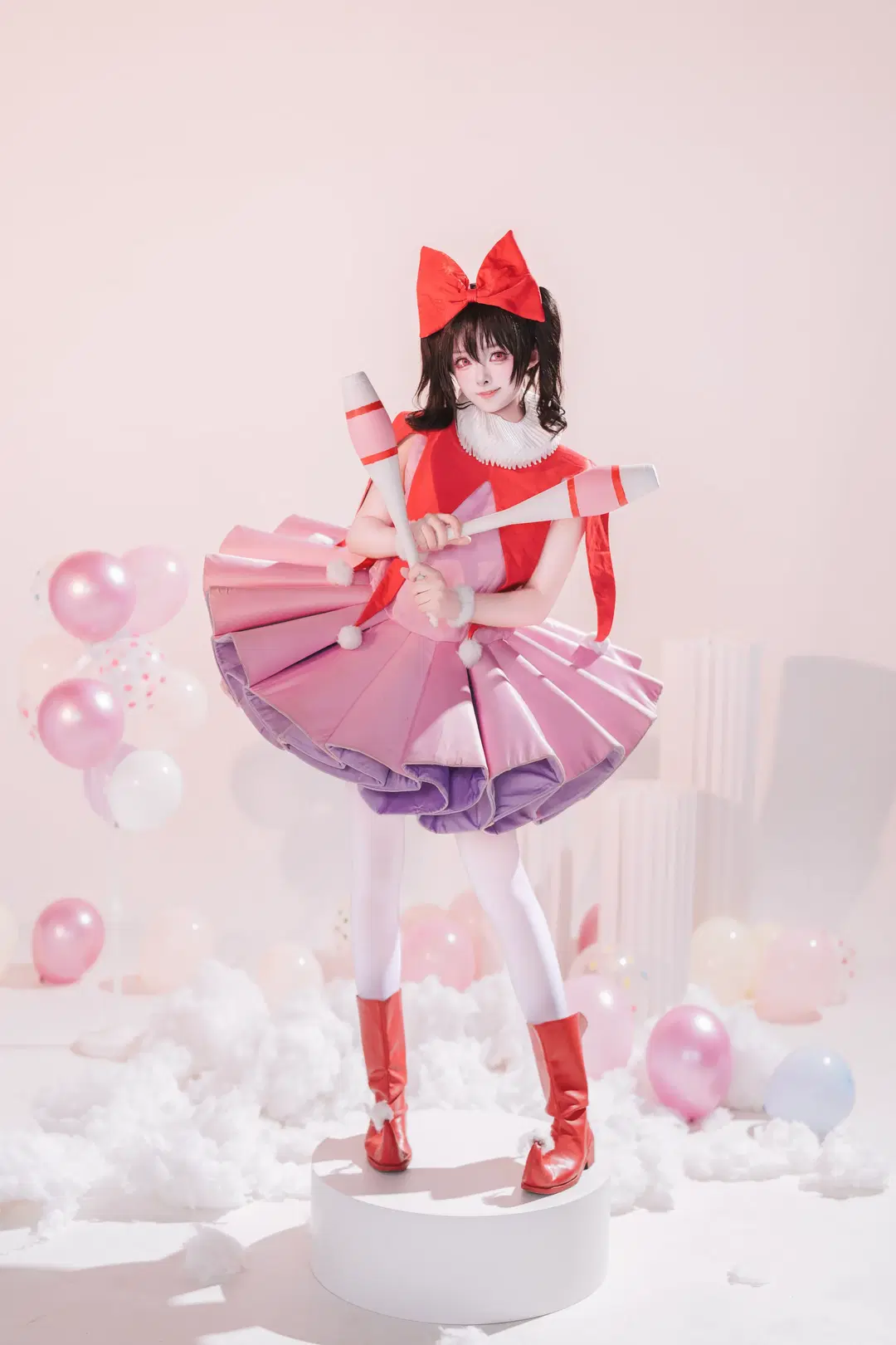 【矢泽妮可cos】粉色梦幻泡泡里的红蝴蝶结小偶像 - 矢泽焰焰子 - 第5张