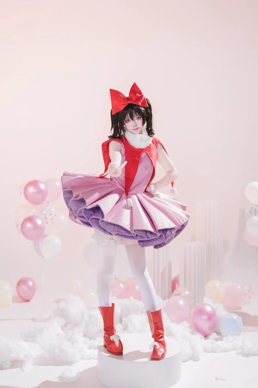 【矢泽妮可cos】粉色梦幻泡泡里的红蝴蝶结小偶像 - 矢泽焰焰子 - 第6张