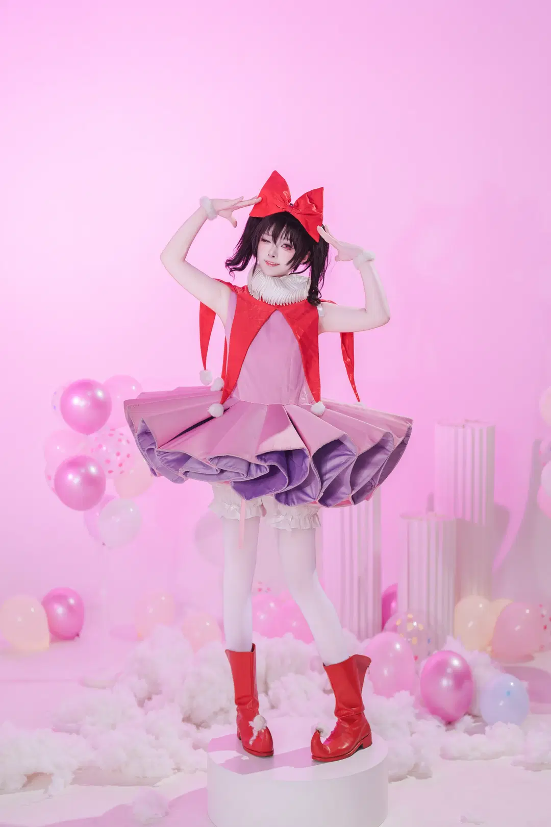 【矢泽妮可cos】粉色梦幻泡泡里的红蝴蝶结小偶像 - 矢泽焰焰子 - 第8张