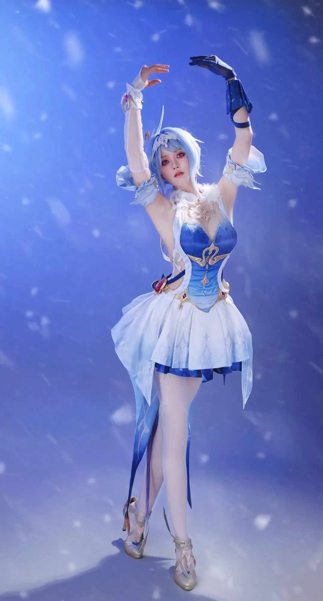 Genshin Impact, White stockings, Ballet elements, Odette cosplay, Snezhnaya snow and ice