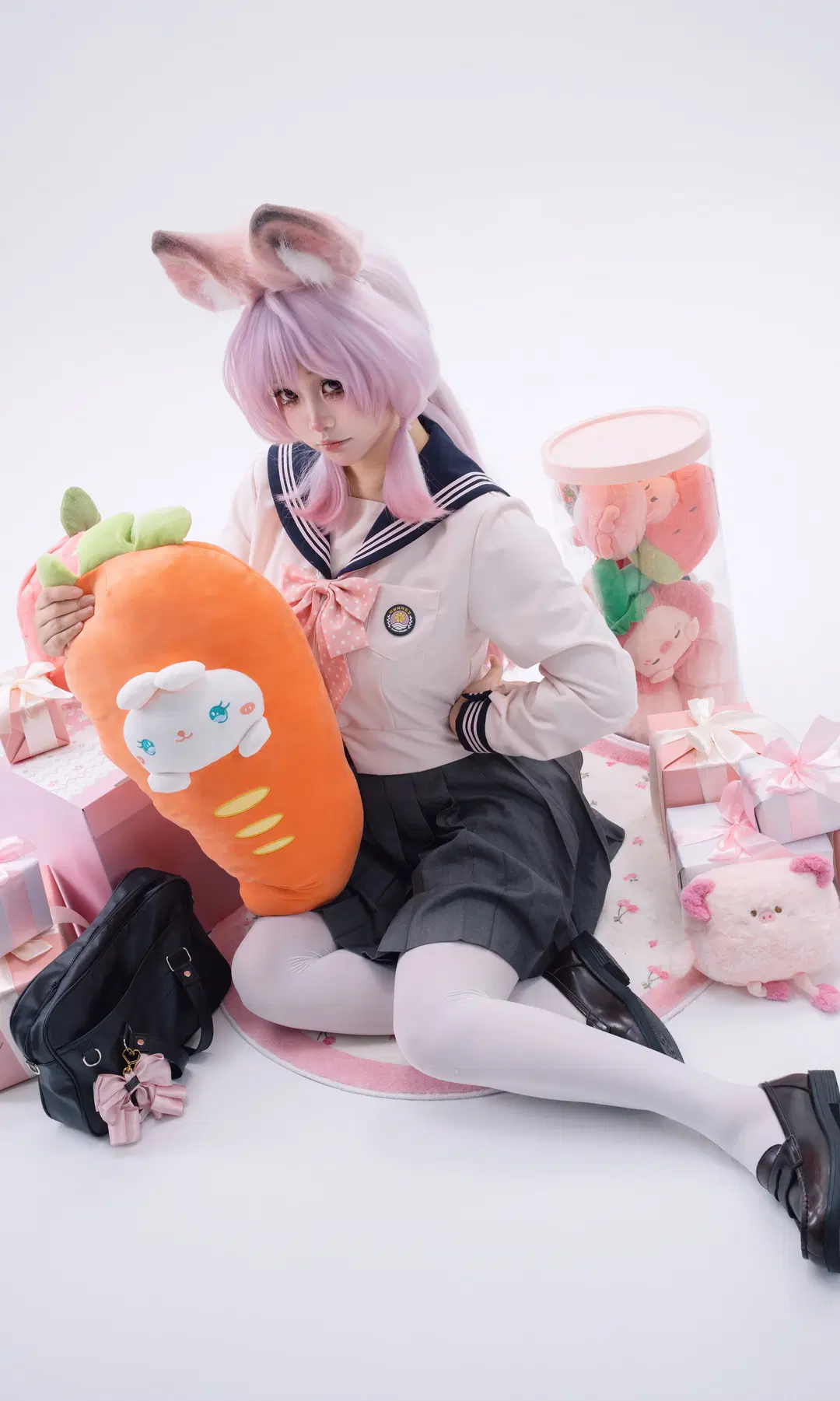 二次元, アークナイツ, 白ストッキング, JK制服, サンビーコスプレ
