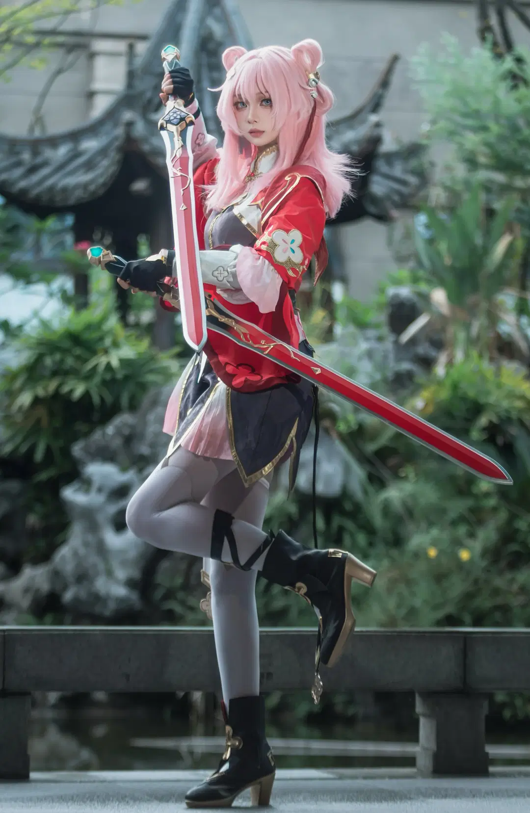 崩坏星穹铁道, 三月七cos, 仙舟三月七, 二次元cosplay, 丝袜cos