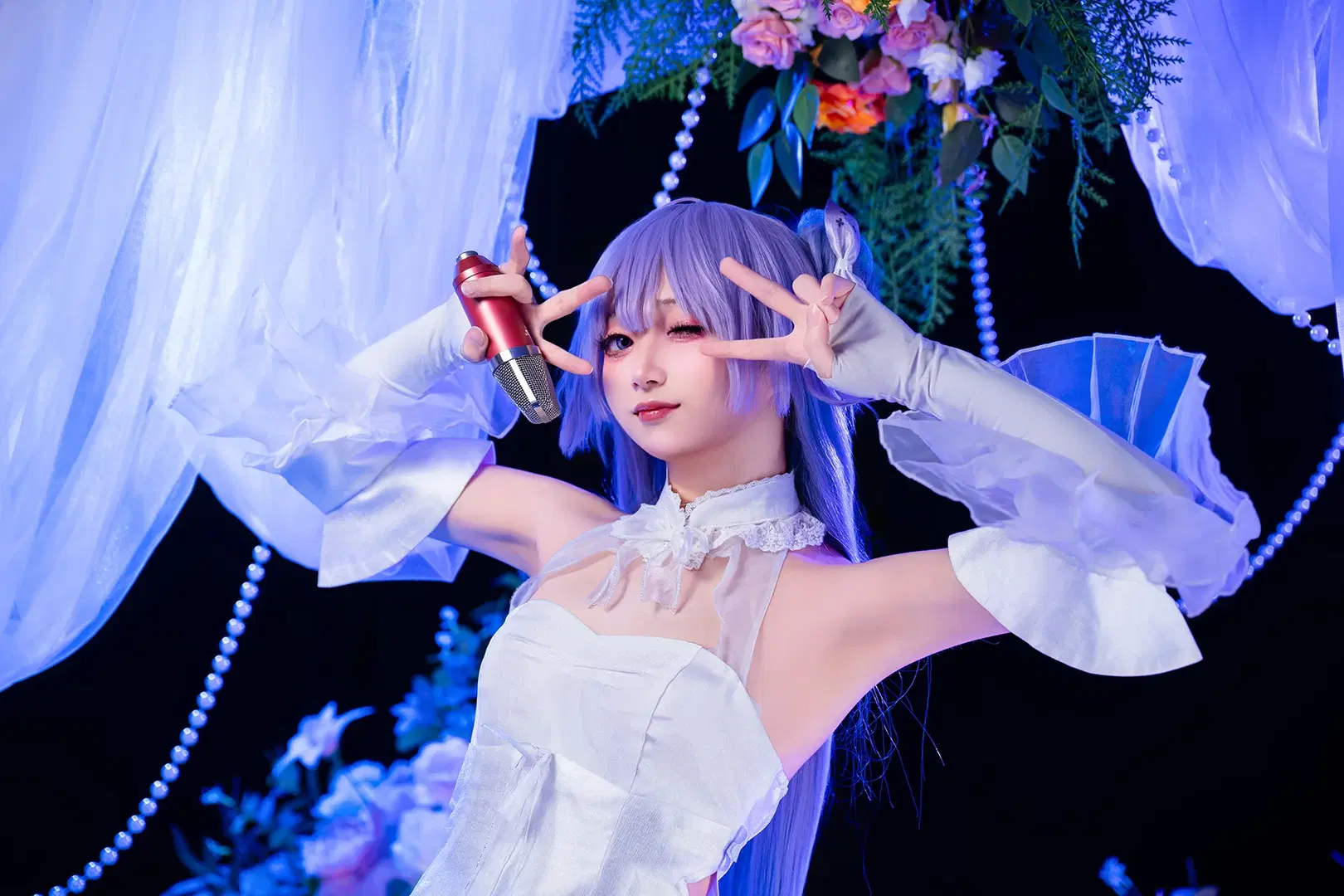 【ユニコーン コスプレ】『アズールレーン』ユニコーンのソロライブステージ、アイドル衣装のスタジオポートレート - 白糯米 - 4枚目
